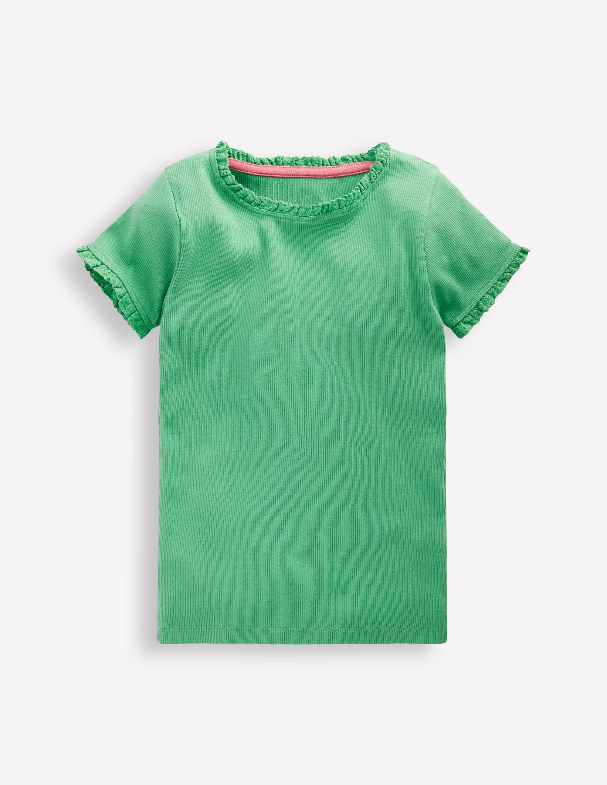 Short Sleeve Ribbed T-Shirt-Aloe Green - Image 1