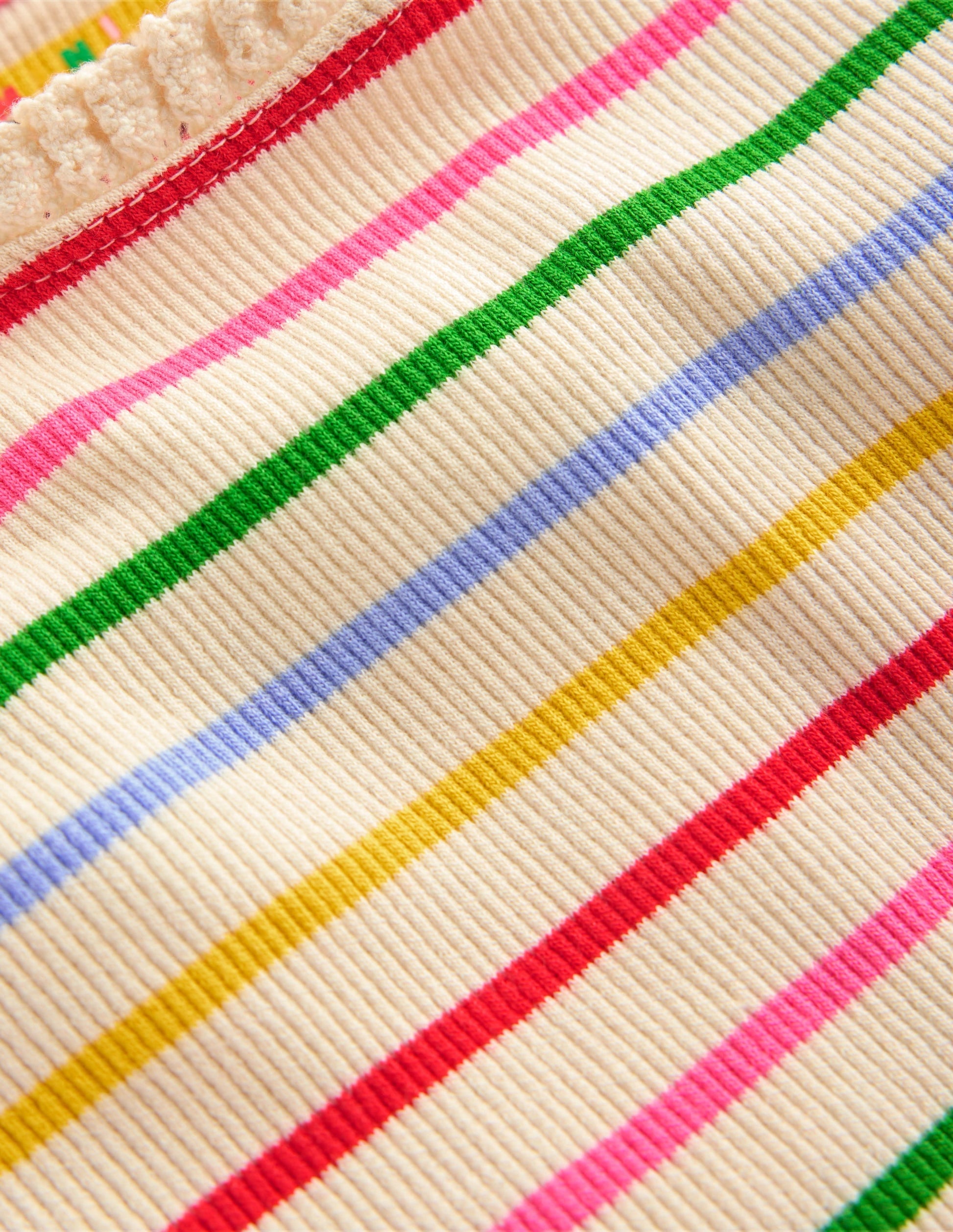 Short Sleeve Ribbed T-Shirt-Multi Stripe-3
