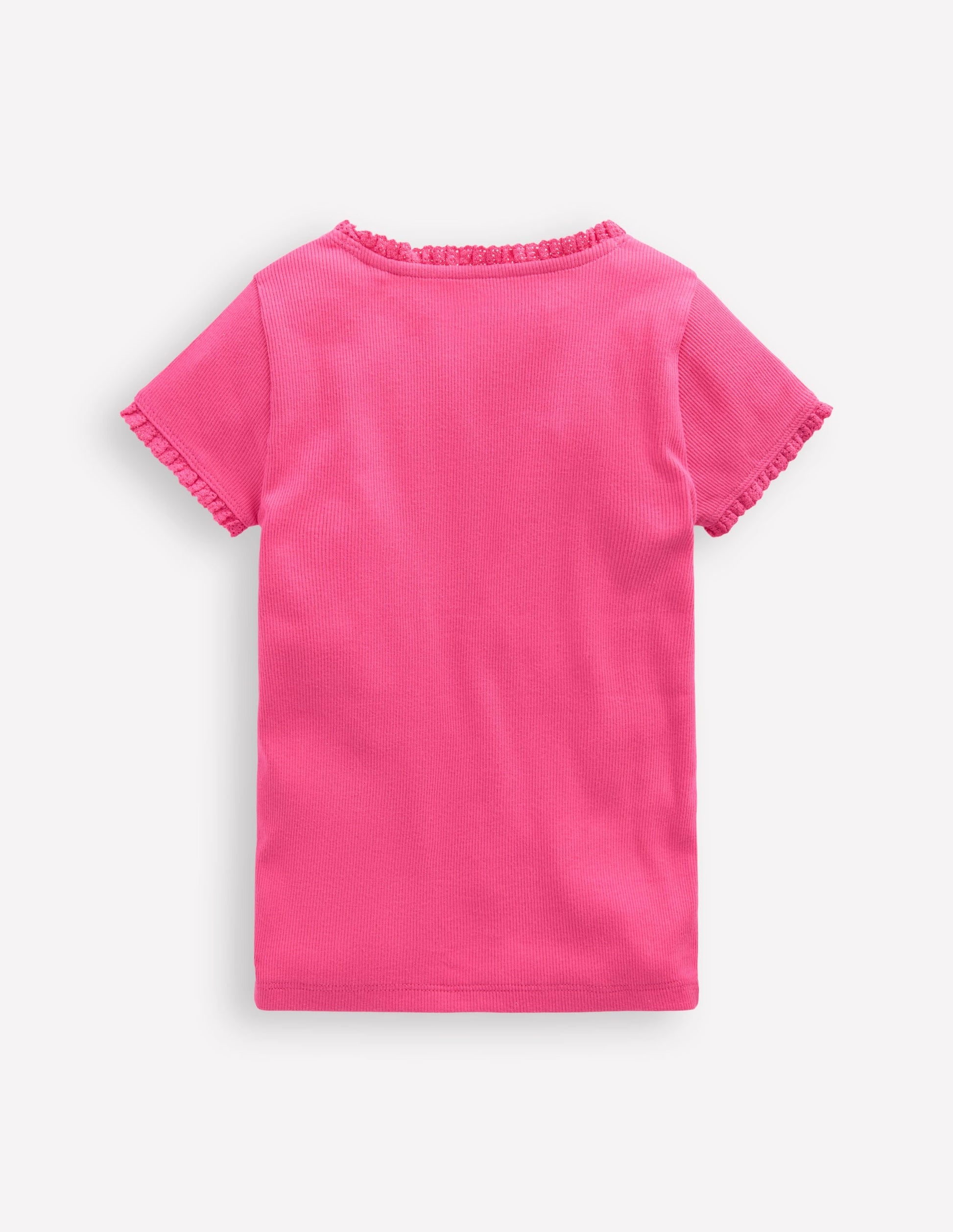 Short Sleeve Ribbed T-Shirt-Flamingo Pink-2