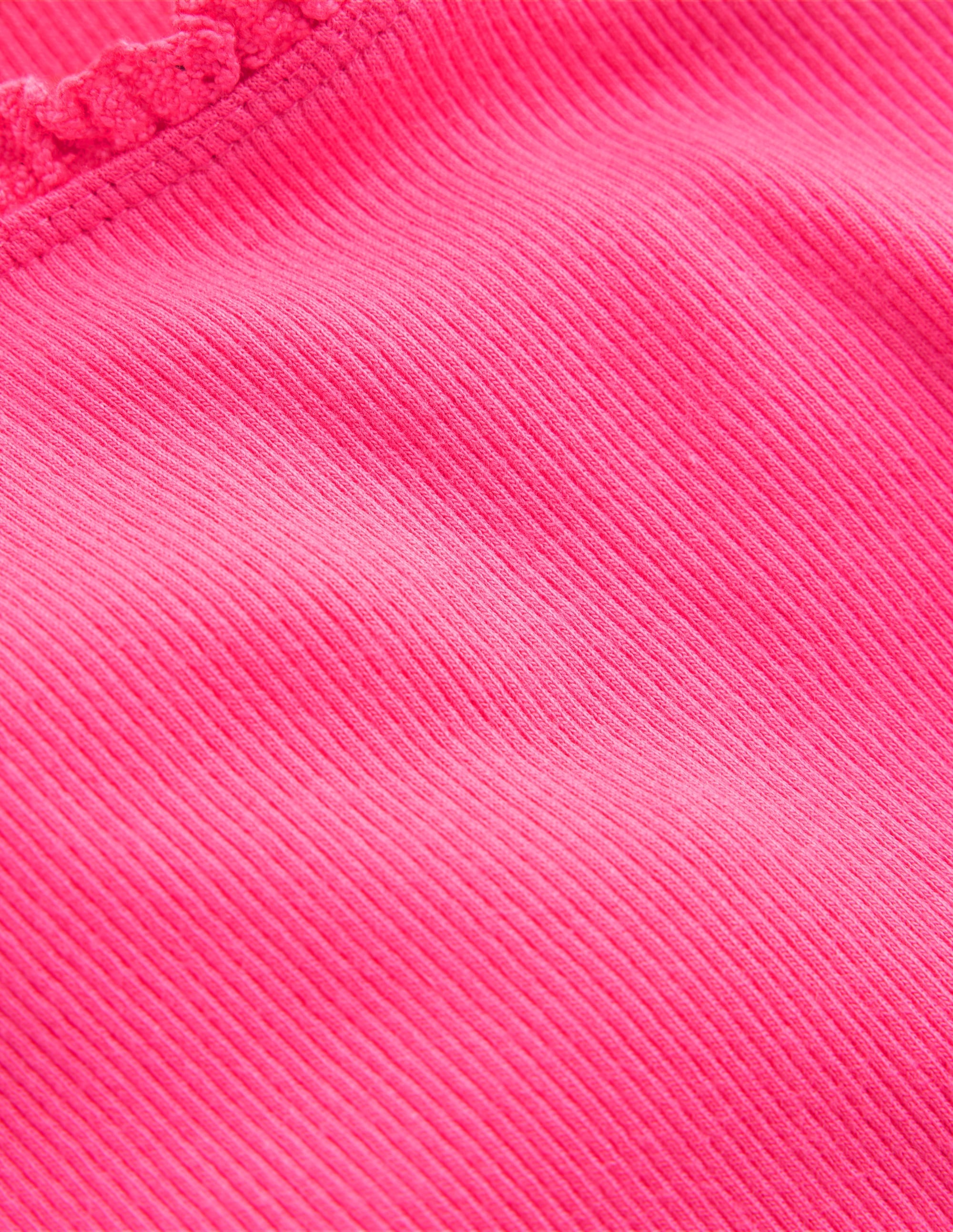Short Sleeve Ribbed T-Shirt-Flamingo Pink - Image 3