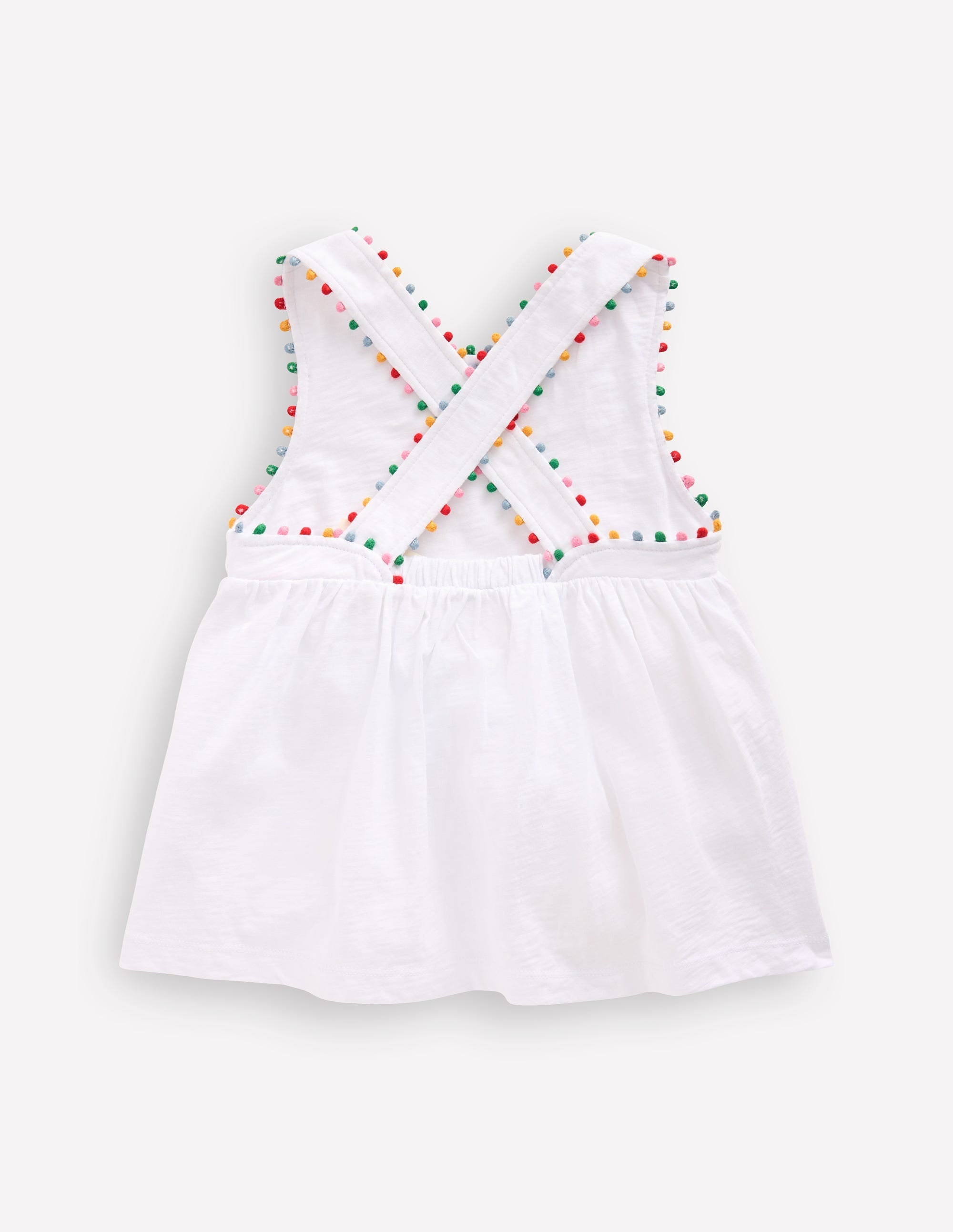 Cross-back Pom Vest-White - Image 2