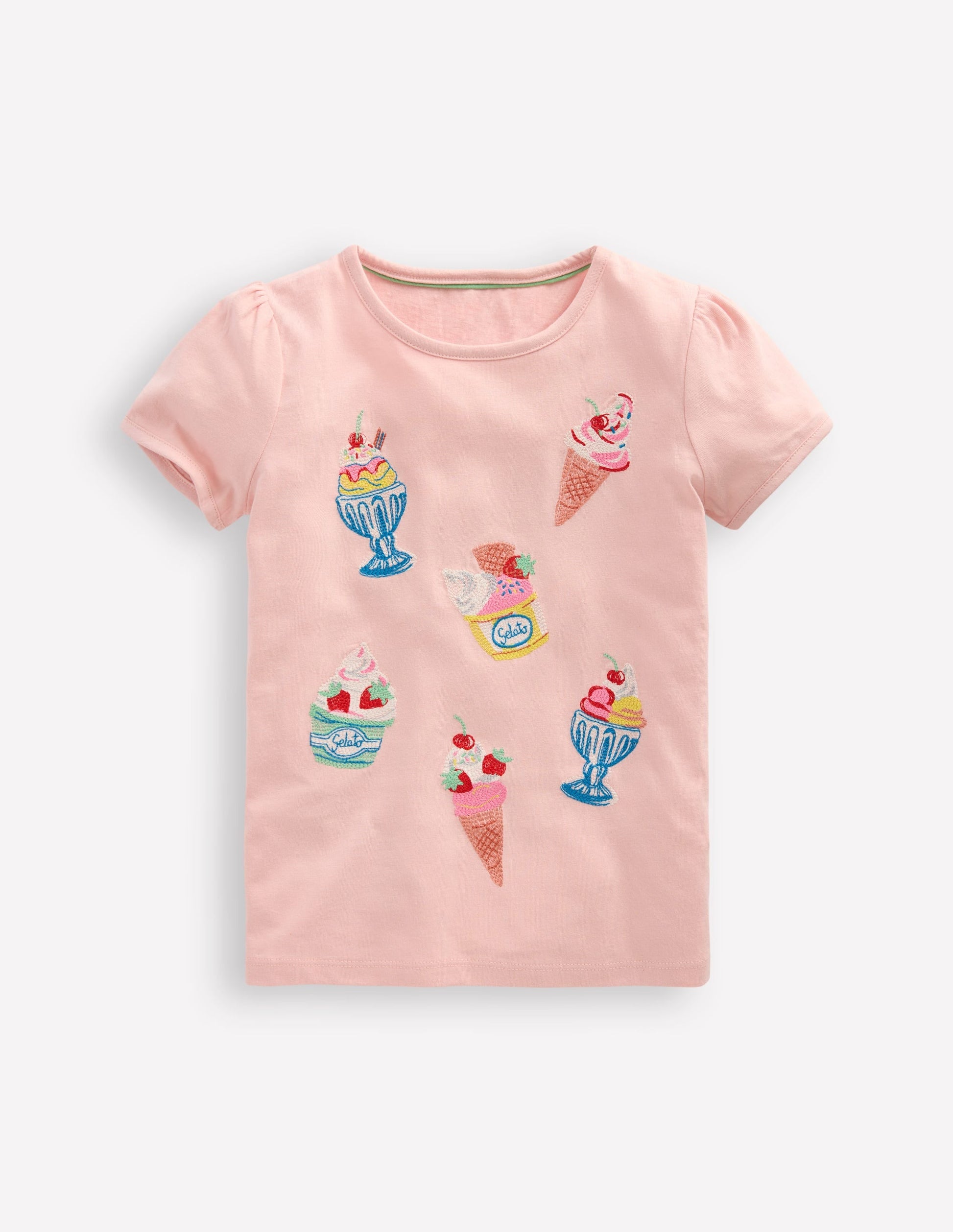 Puff Sleeve Superstitch Top-Chalk Pink Ice Creams-1