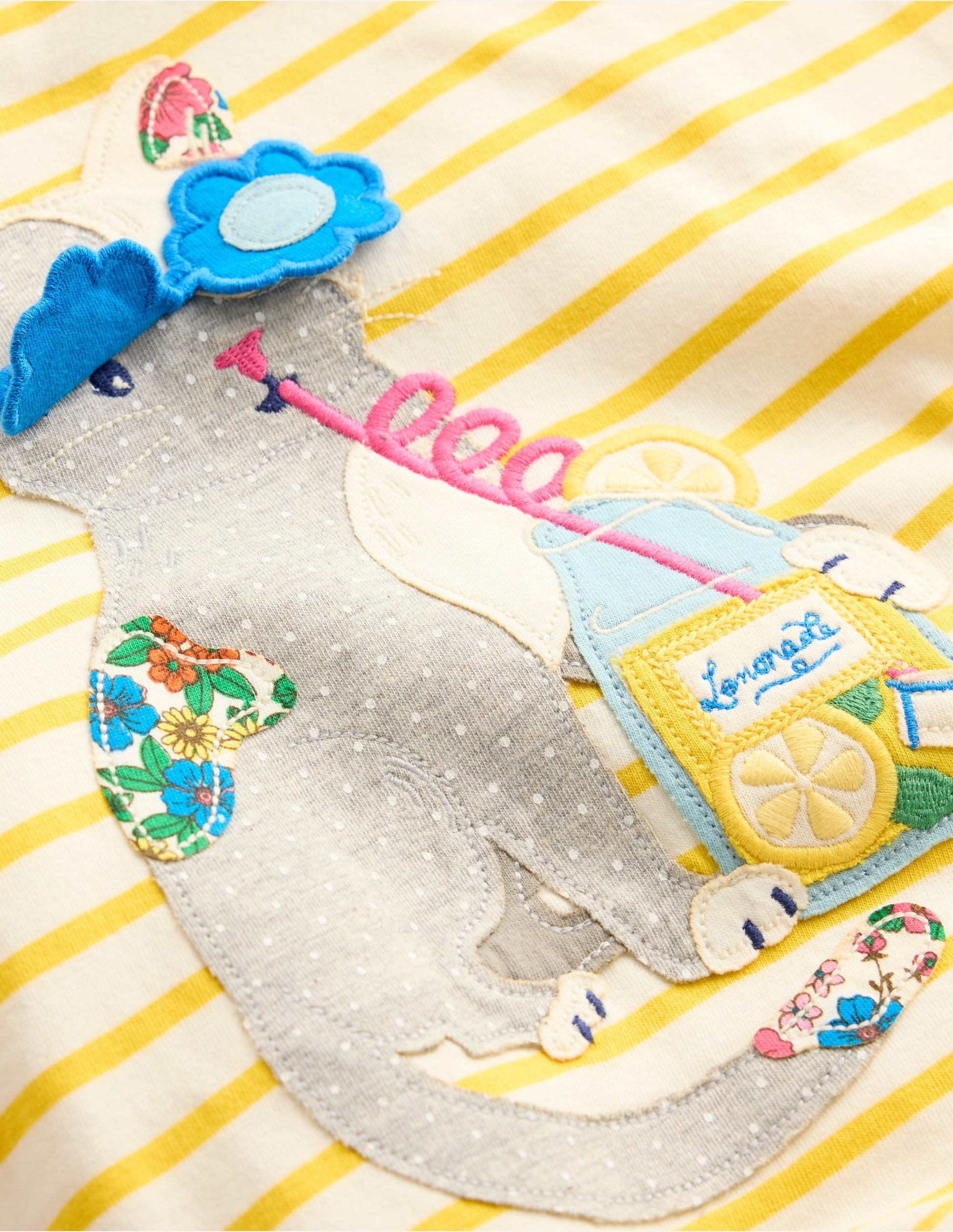 Lift The Flap Short Sleeve Top-Pineapple Yellow Stripe Cat-4