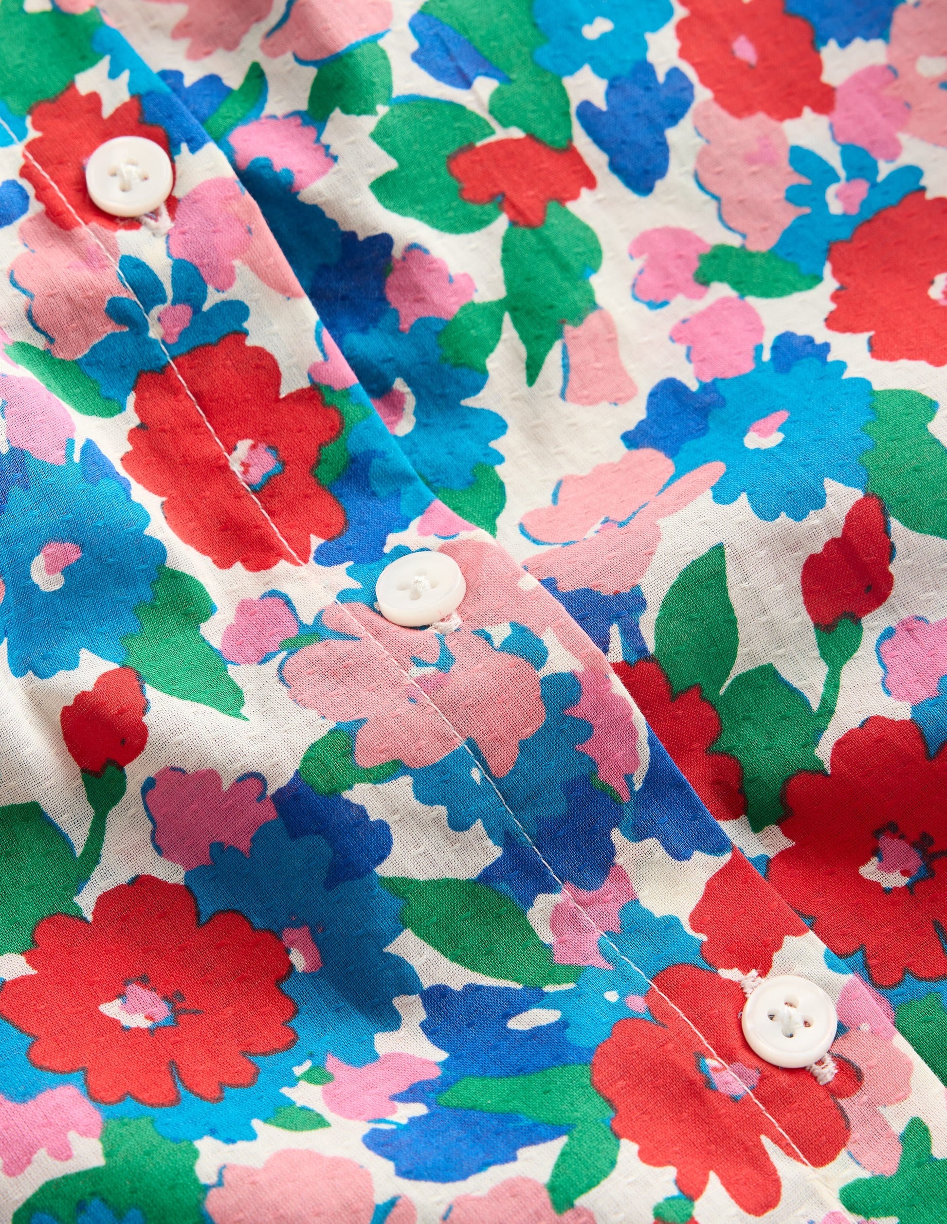 Woven Collared Top-Multi Flower Bunch-3