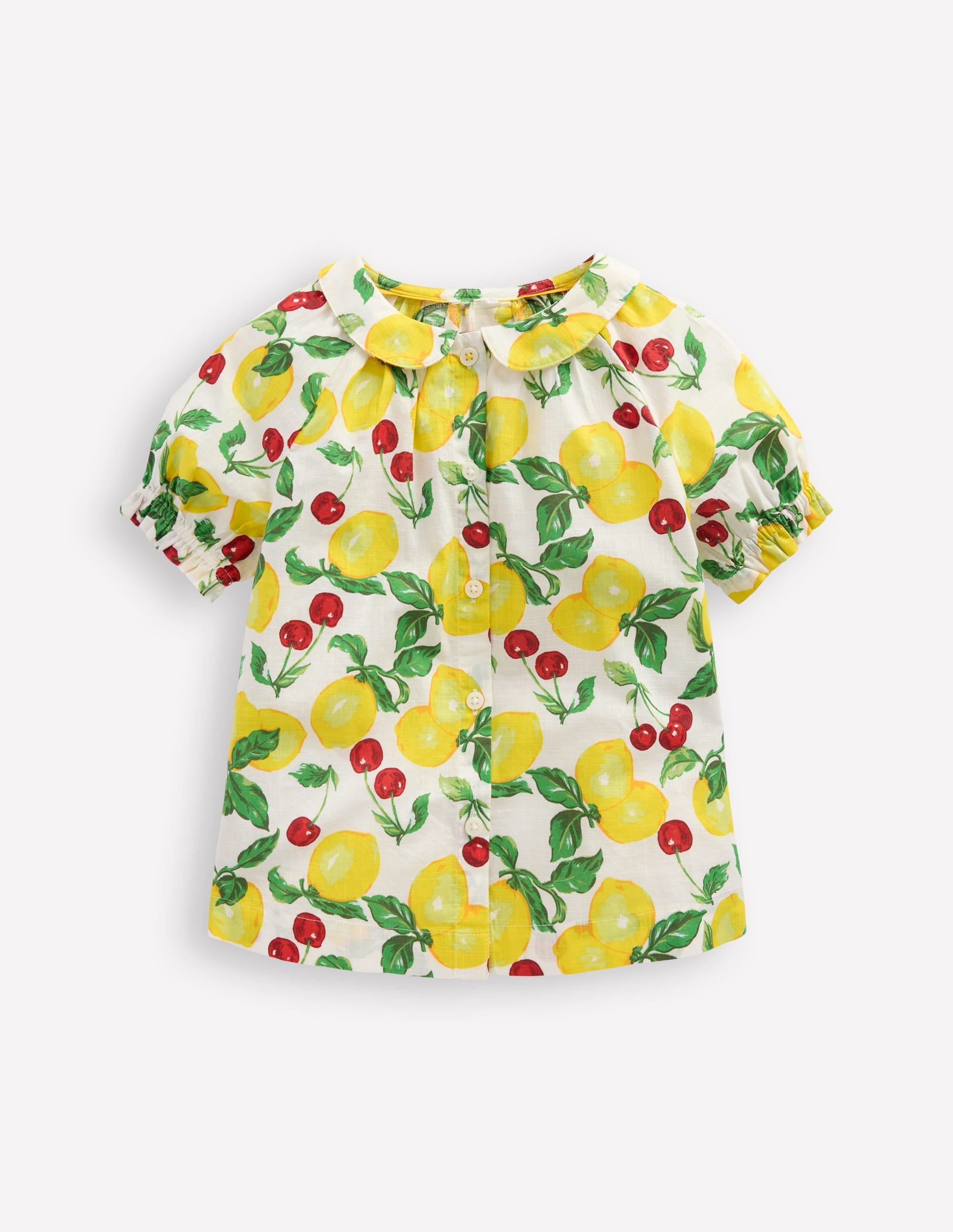 Woven Collared Top-Lemons and Cherries - Image 1