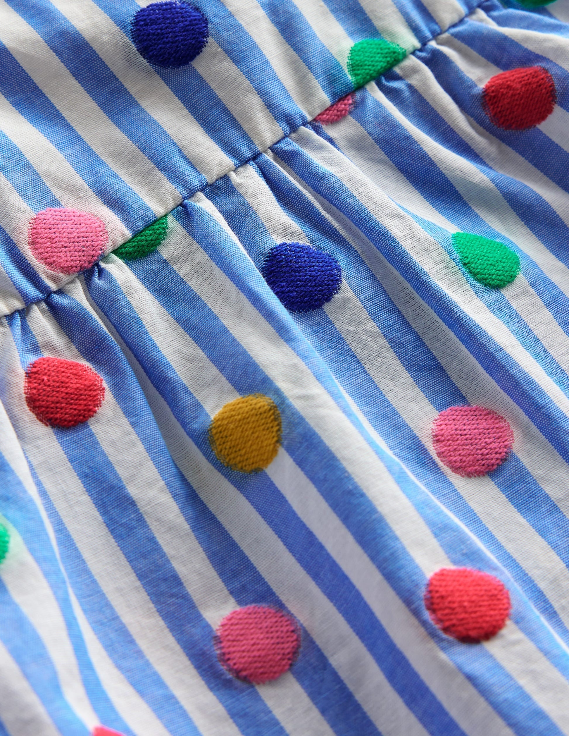 Frill Sleeve Woven Top-Peacock Plume Blue Spot-3