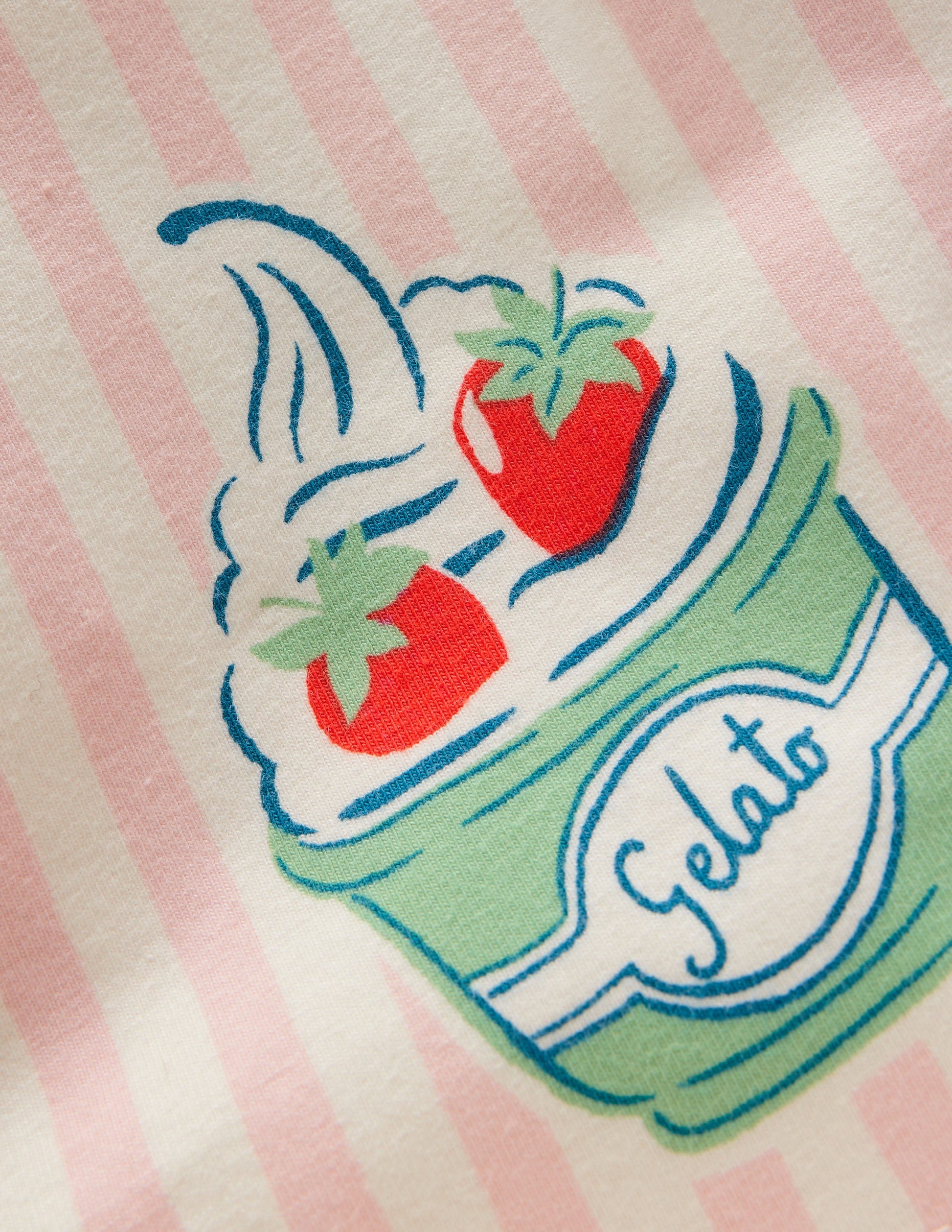 Cycling Shorts-Pink Ice Cream Stripe-3