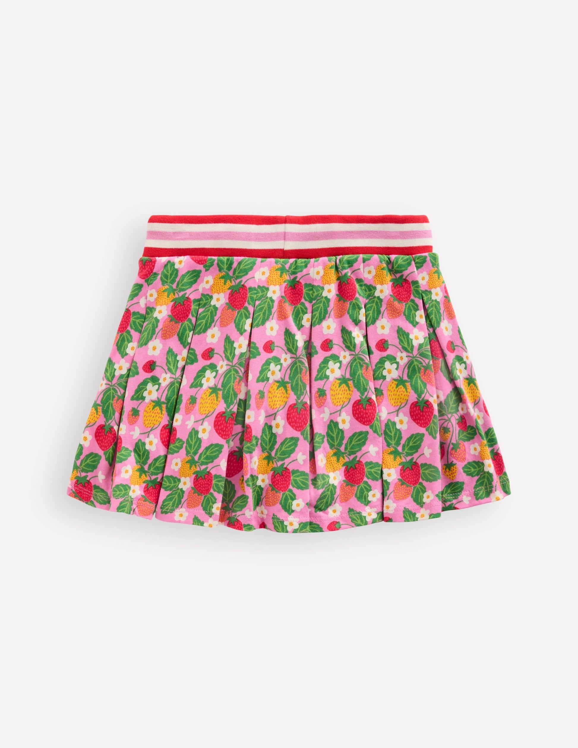 Pleated Jersey Skort-Cosmos Pink Strawberry Patch-3