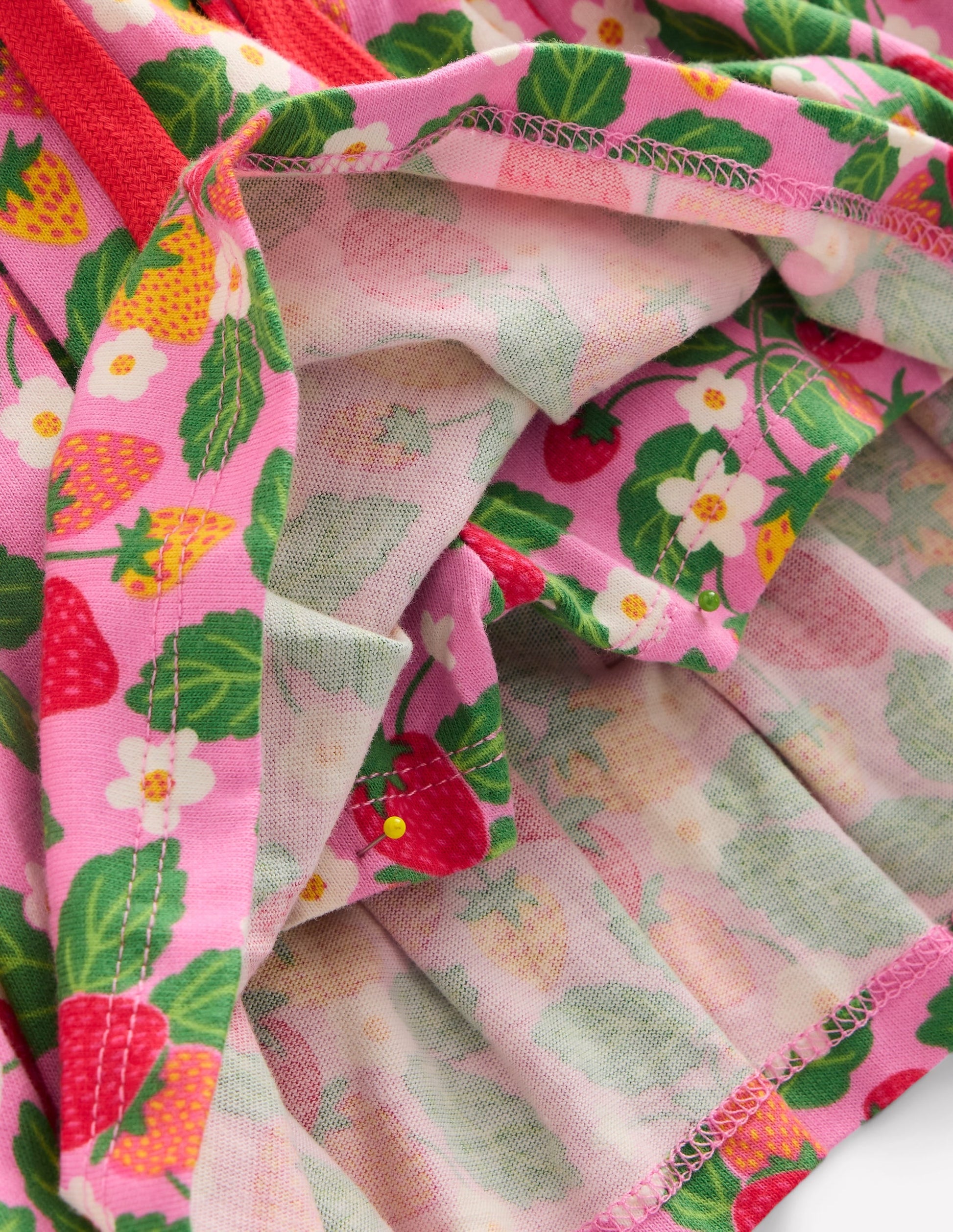 Pleated Jersey Skort-Cosmos Pink Strawberry Patch-4