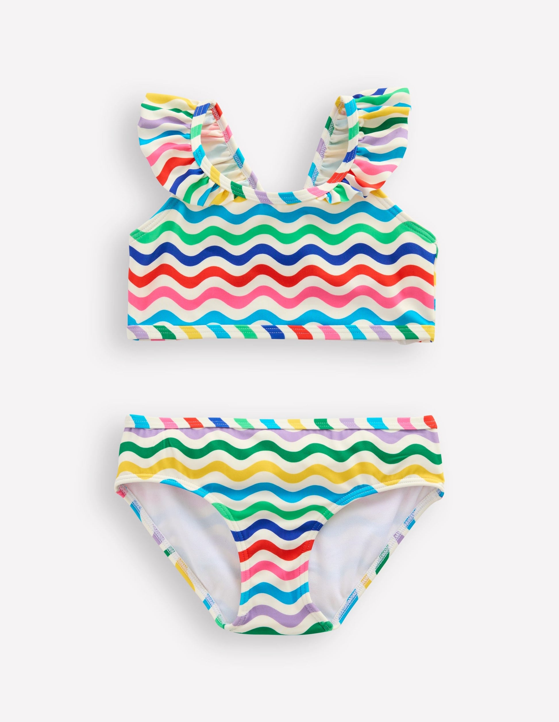 Frill Strap Bikini-Multi Wave-1