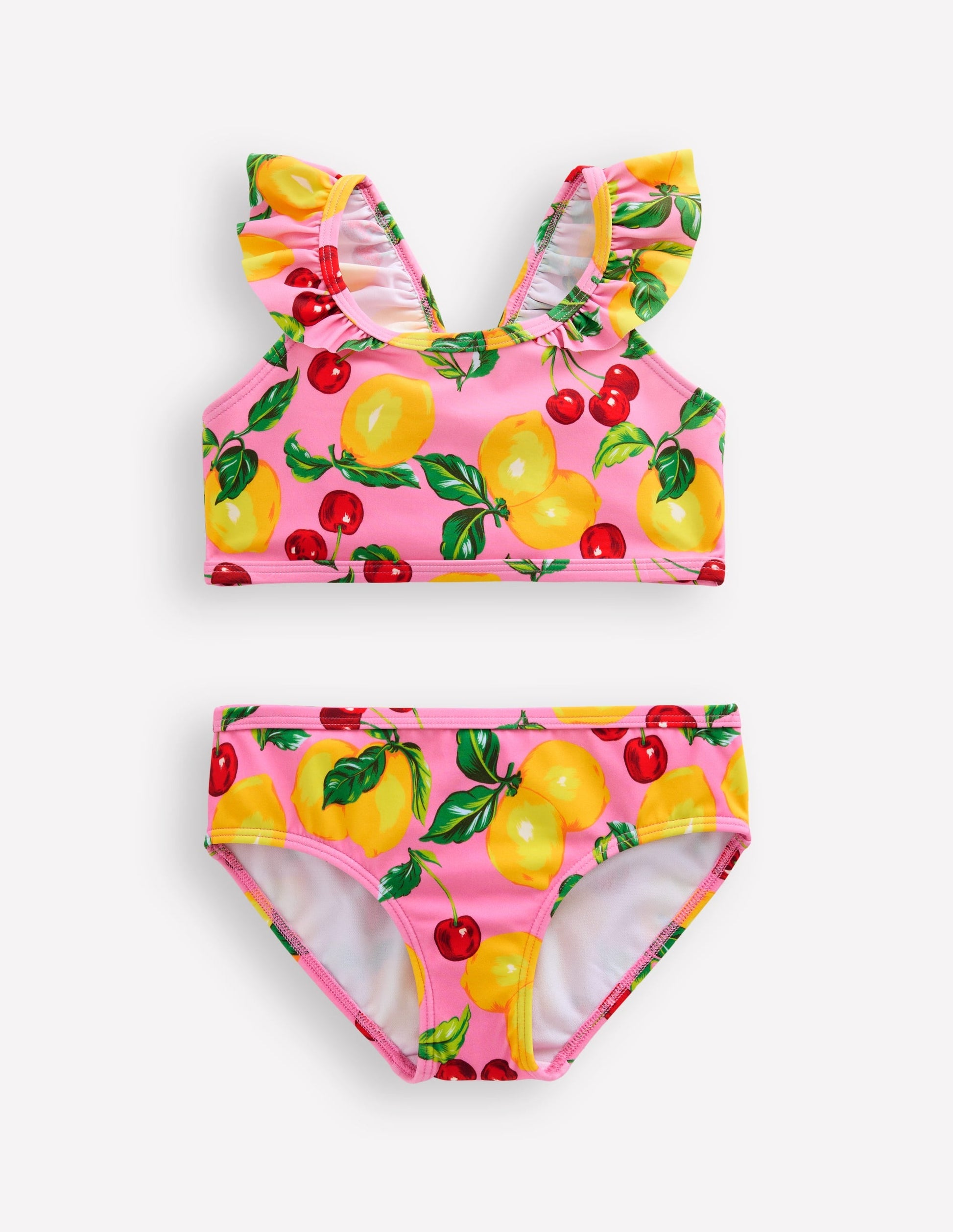 Frill Strap Bikini-Pink Lemons and Cherries-2