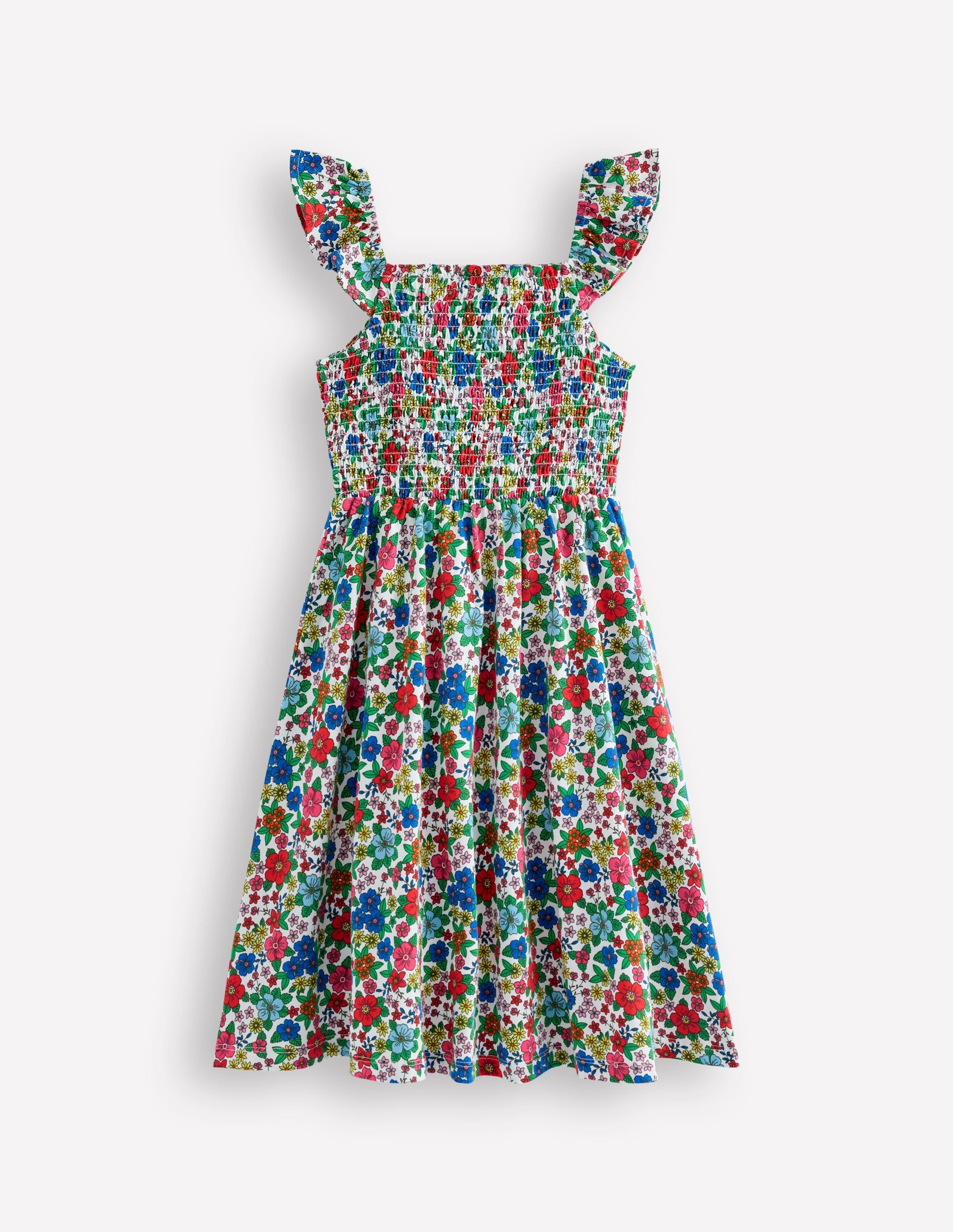 Shirred Jersey Dress-Multi Holiday Flowerbed - Image 2