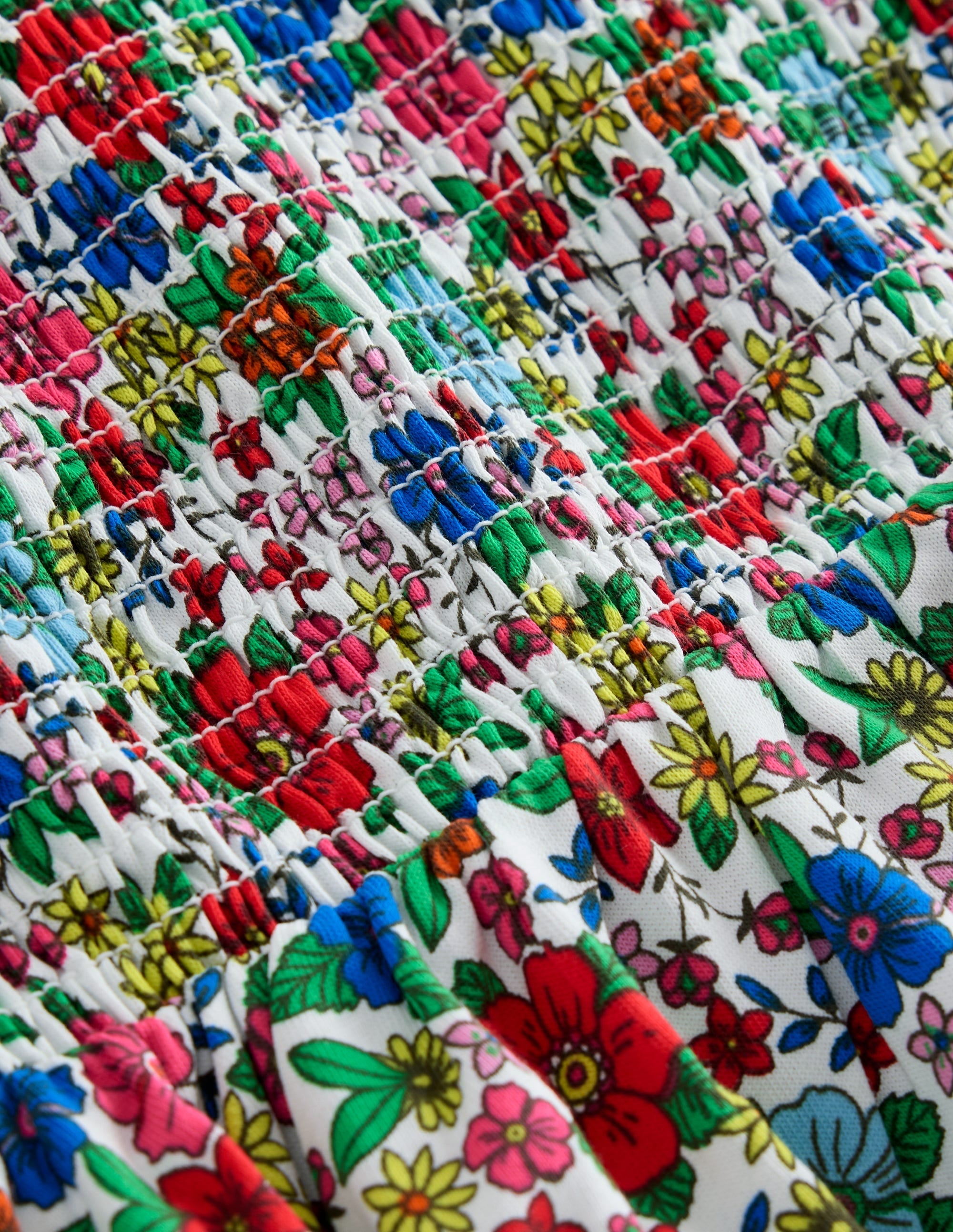 Shirred Jersey Dress-Multi Holiday Flowerbed - Image 5