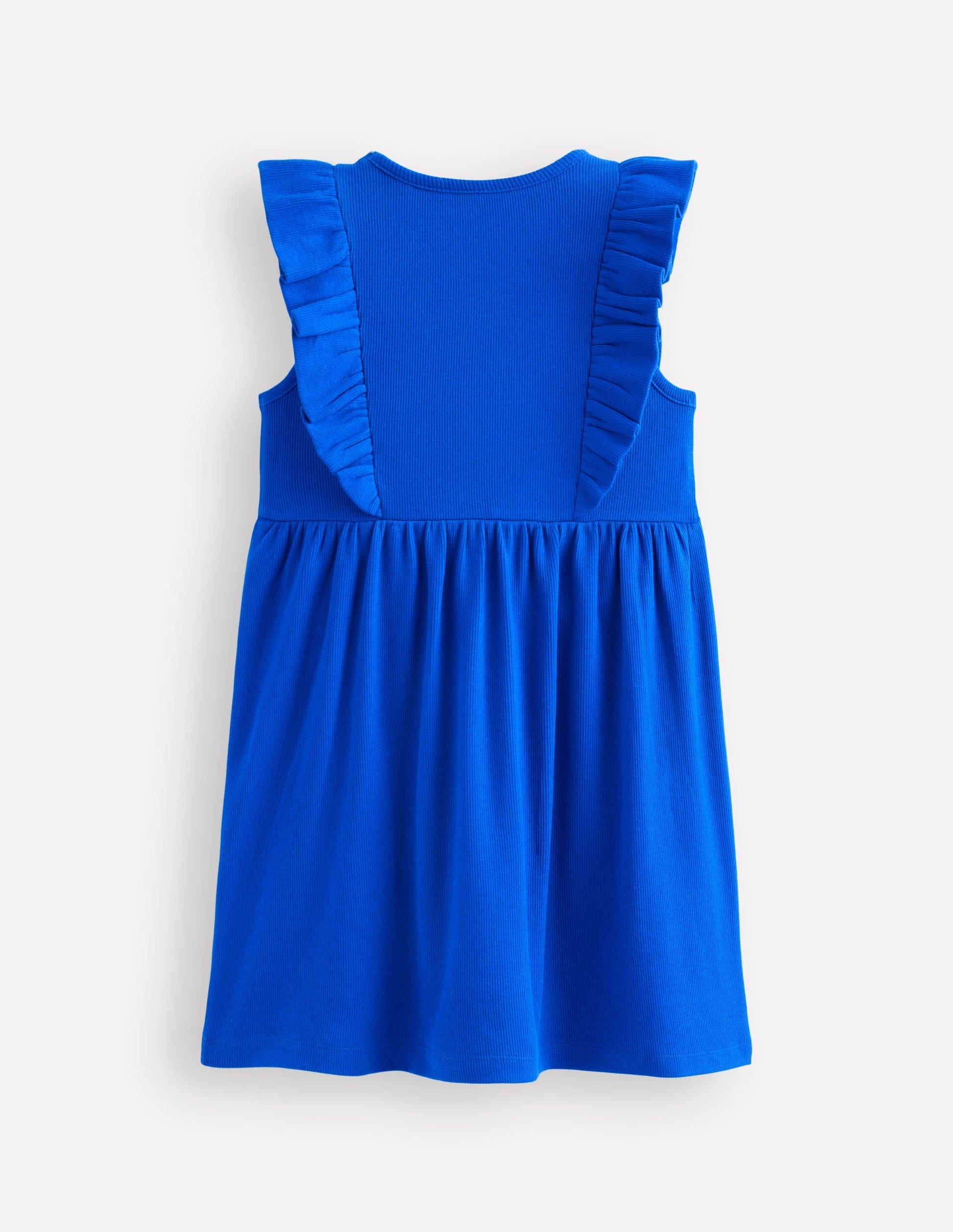 Embroidered Frill Jersey Dress-Gallery Blue-3