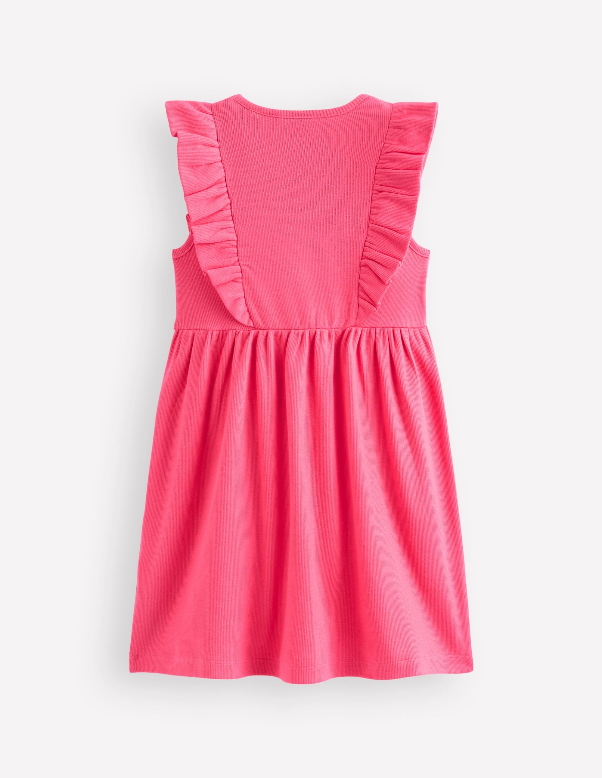 Embroidered Frill Jersey Dress-Rose Petal Pink - Image 3