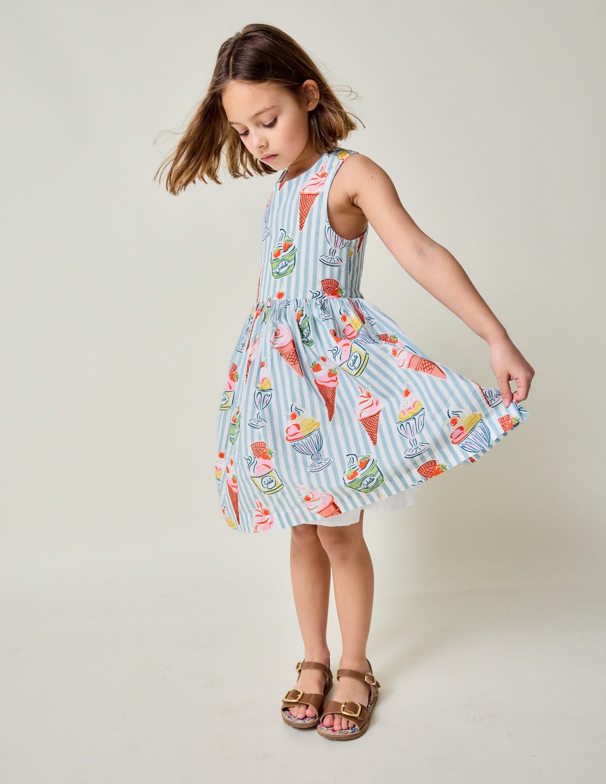 Harper Cross-Back Dress-Vintage Blue Ice Cream Stripe-1