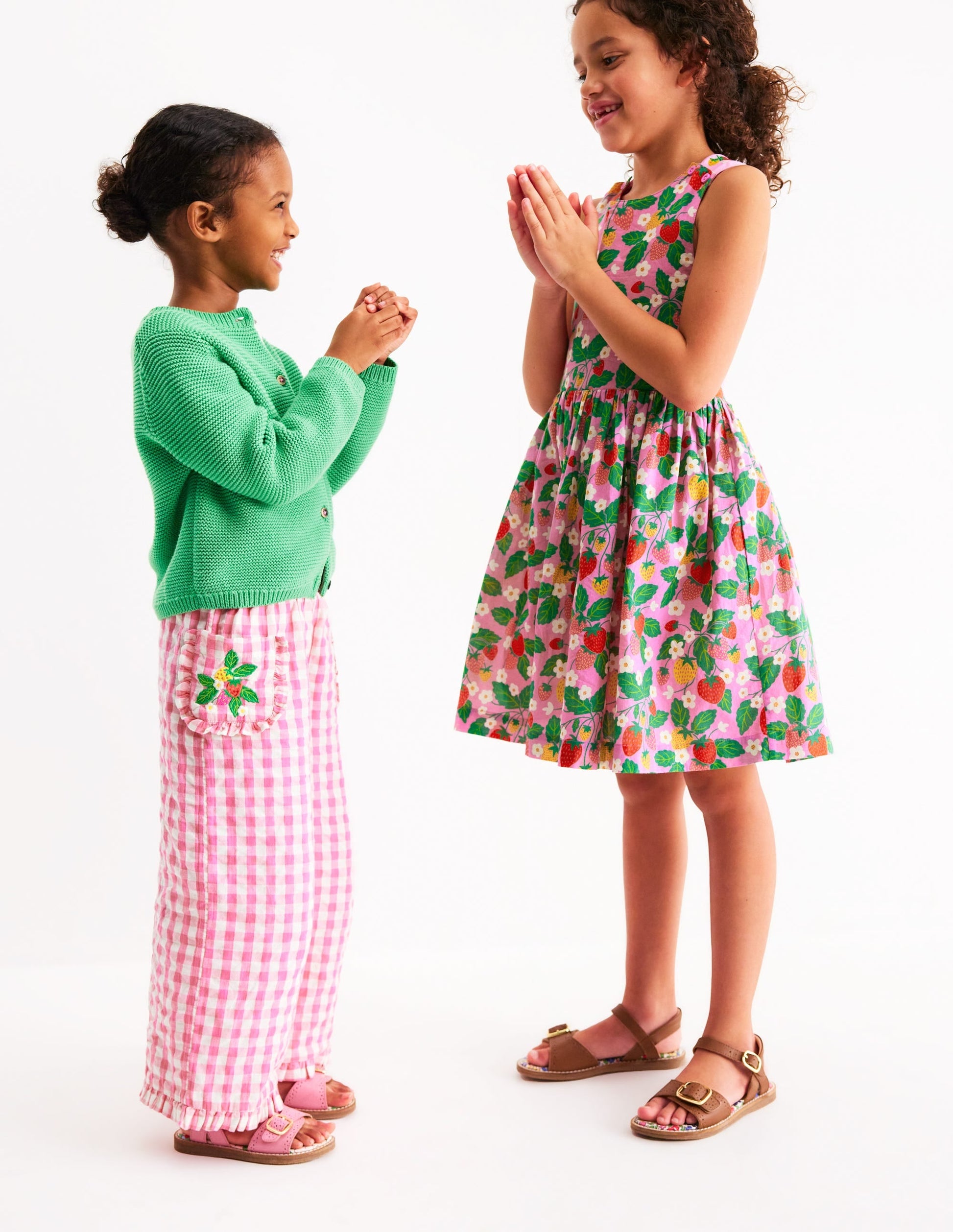 Harper Cross-Back Dress-Cosmos Pink Strawberry Patch-1
