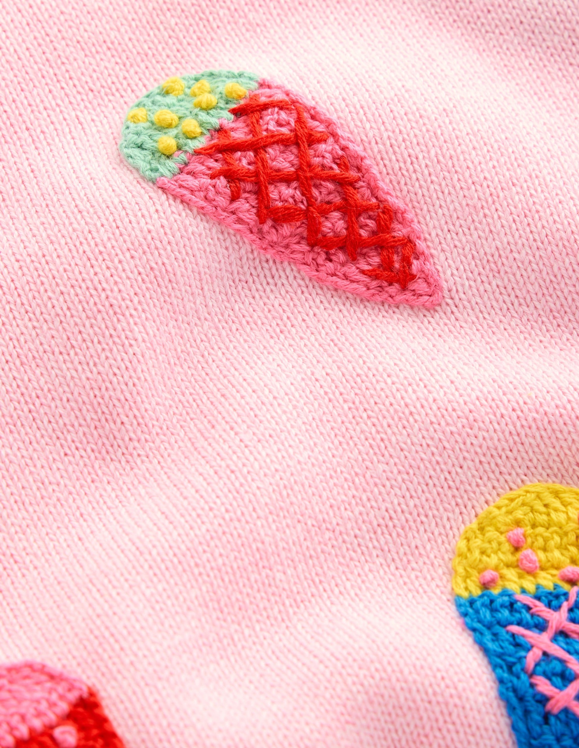Karina Fun Crochet Jumper-Soft Pink Ice Creams-3