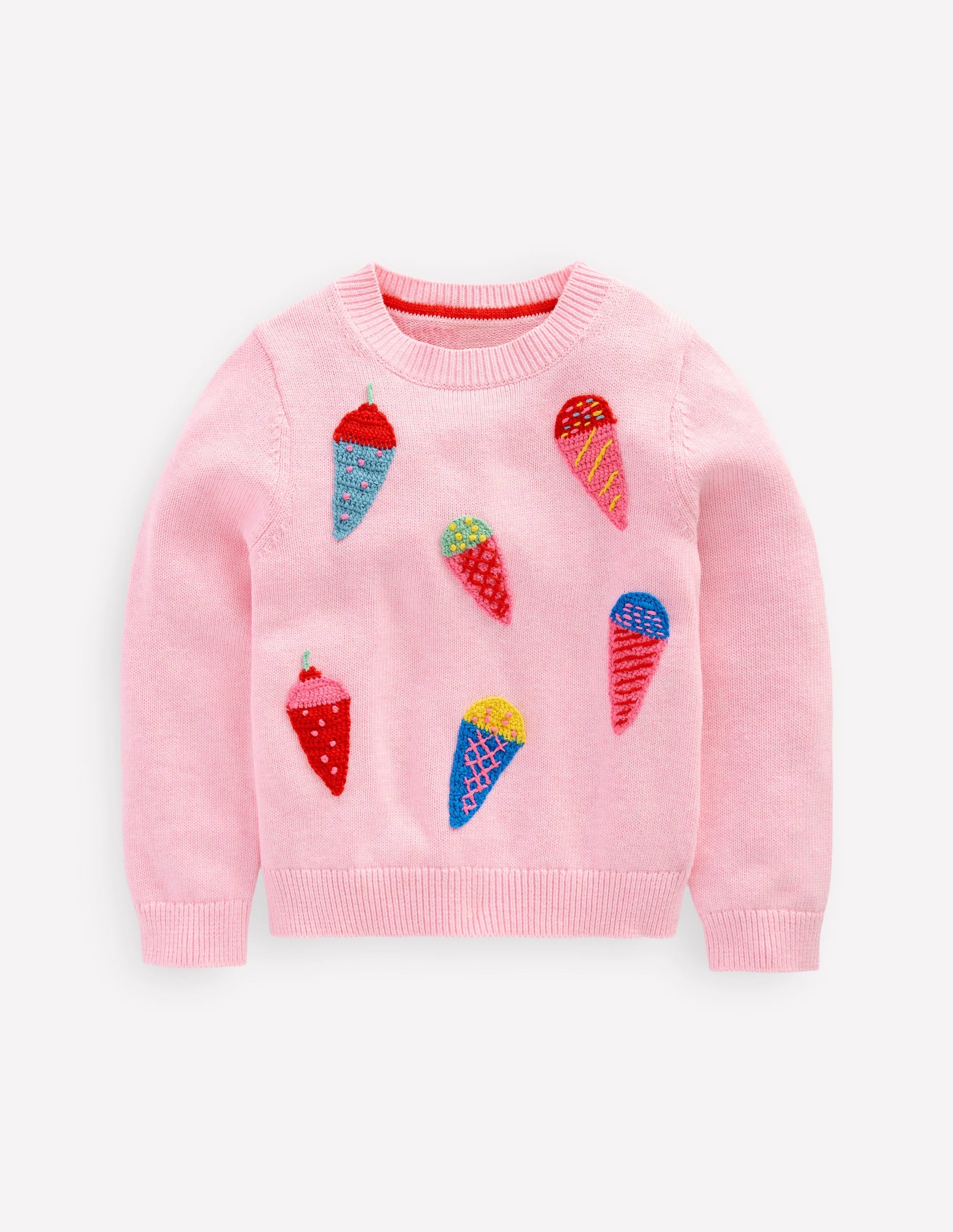 Karina Fun Crochet Jumper-Soft Pink Ice Creams-1