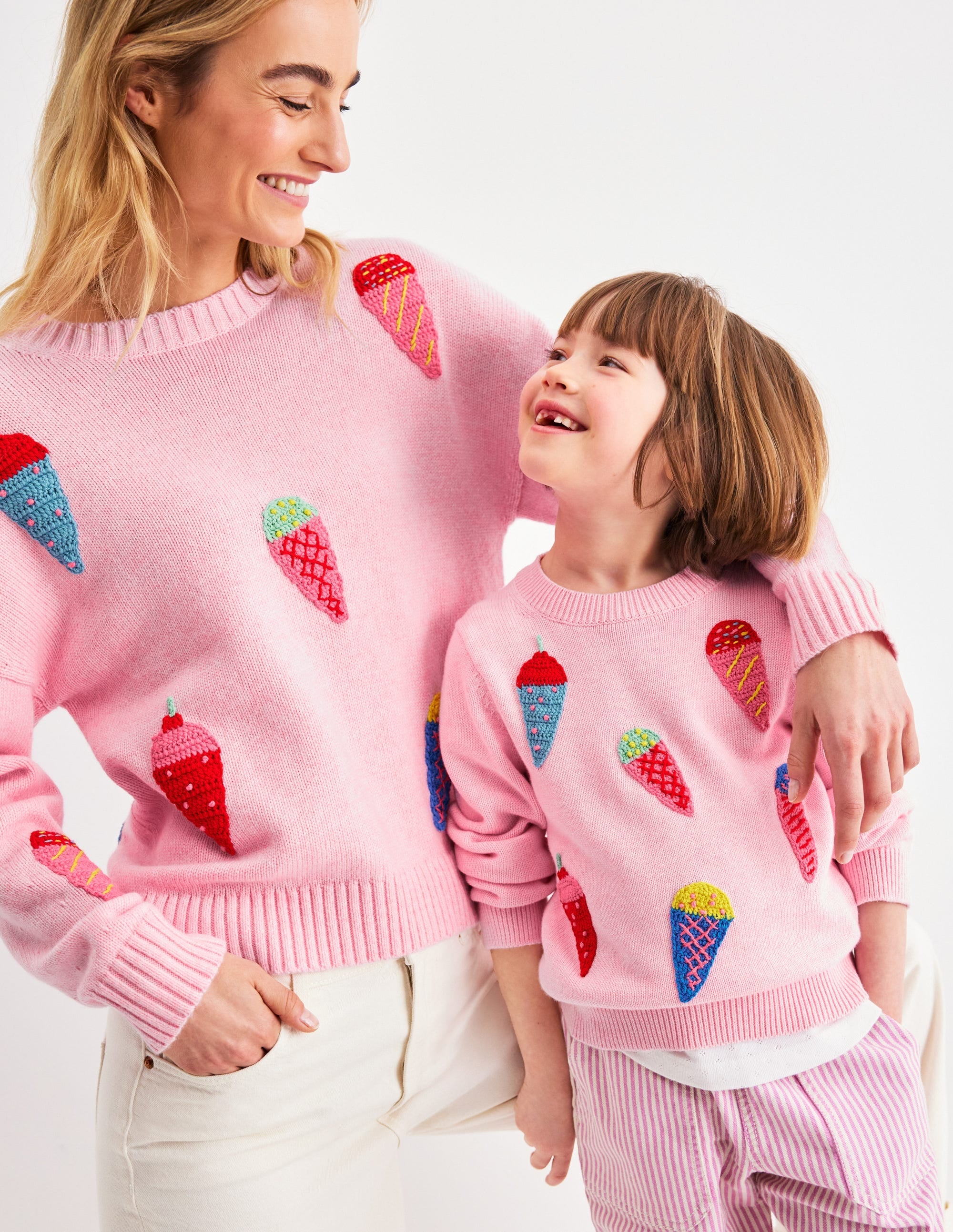 Karina Fun Crochet Jumper-Soft Pink Ice Creams - Image 4