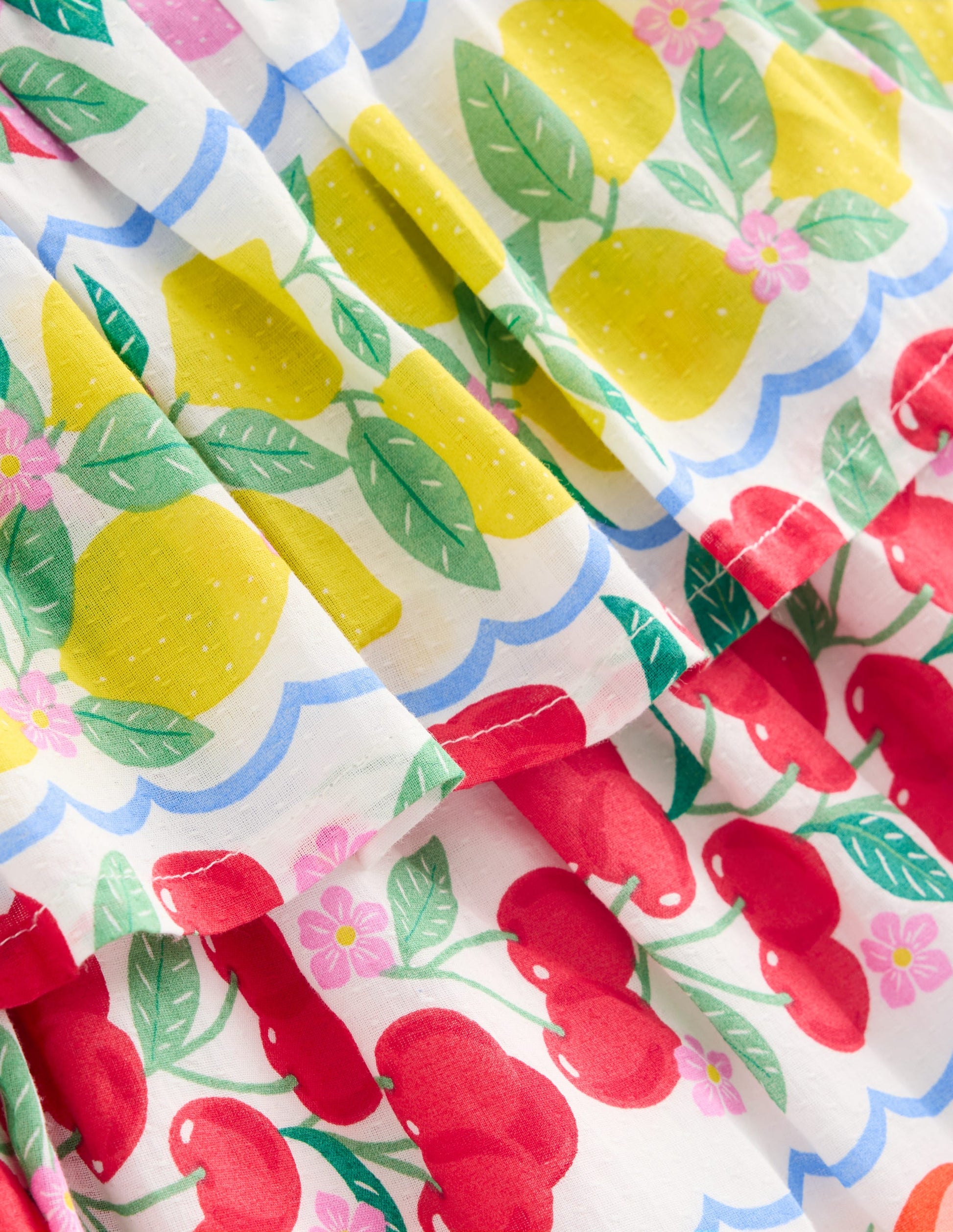 Tiered Woven Skirt-Rainbow Fruit Stripe-3