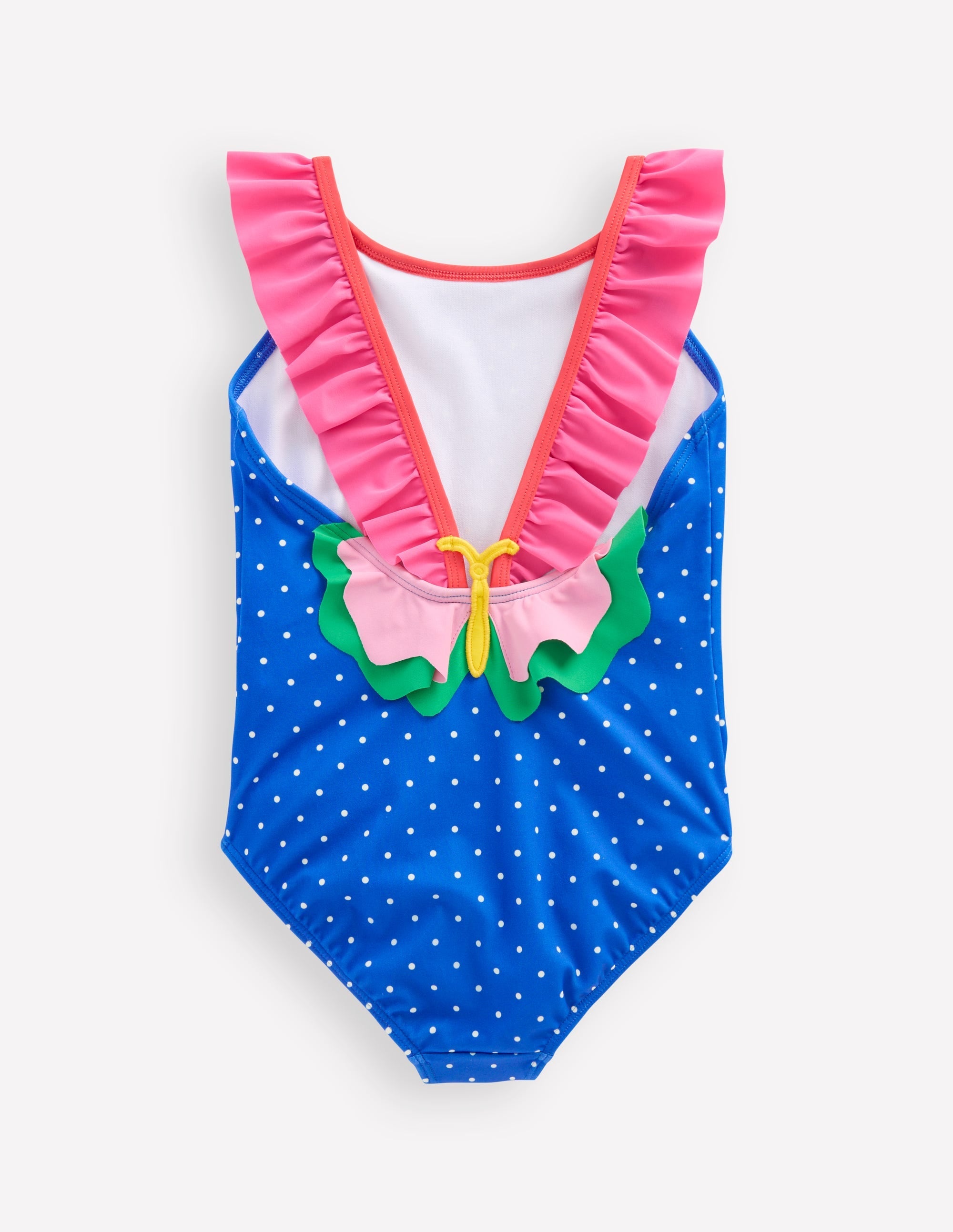 Hallie Frill Strap Swimsuit-Peacock Plume Blue Butterfly - Image 3