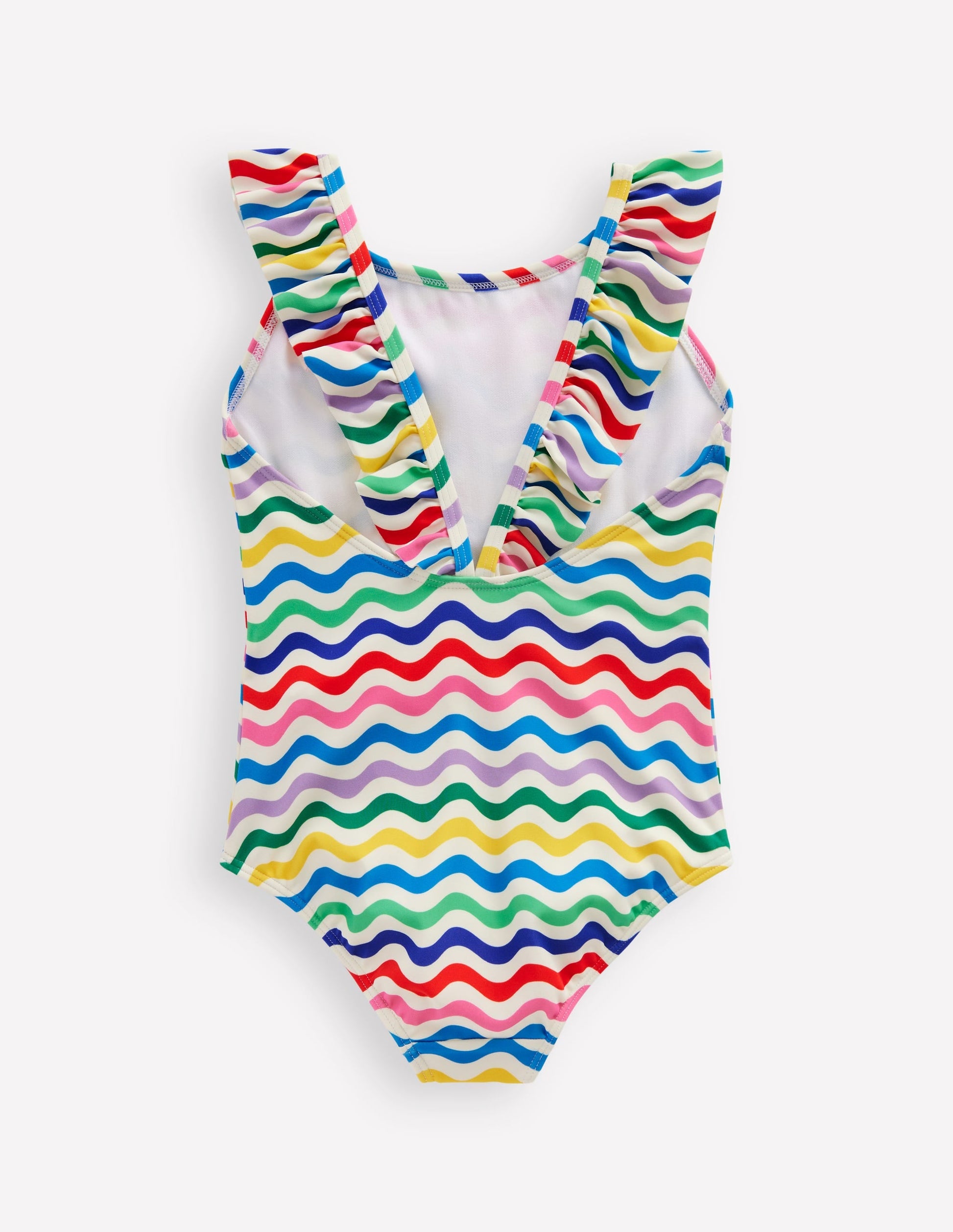 Hallie Frill Strap Swimsuit-Multi Mini Wave-2
