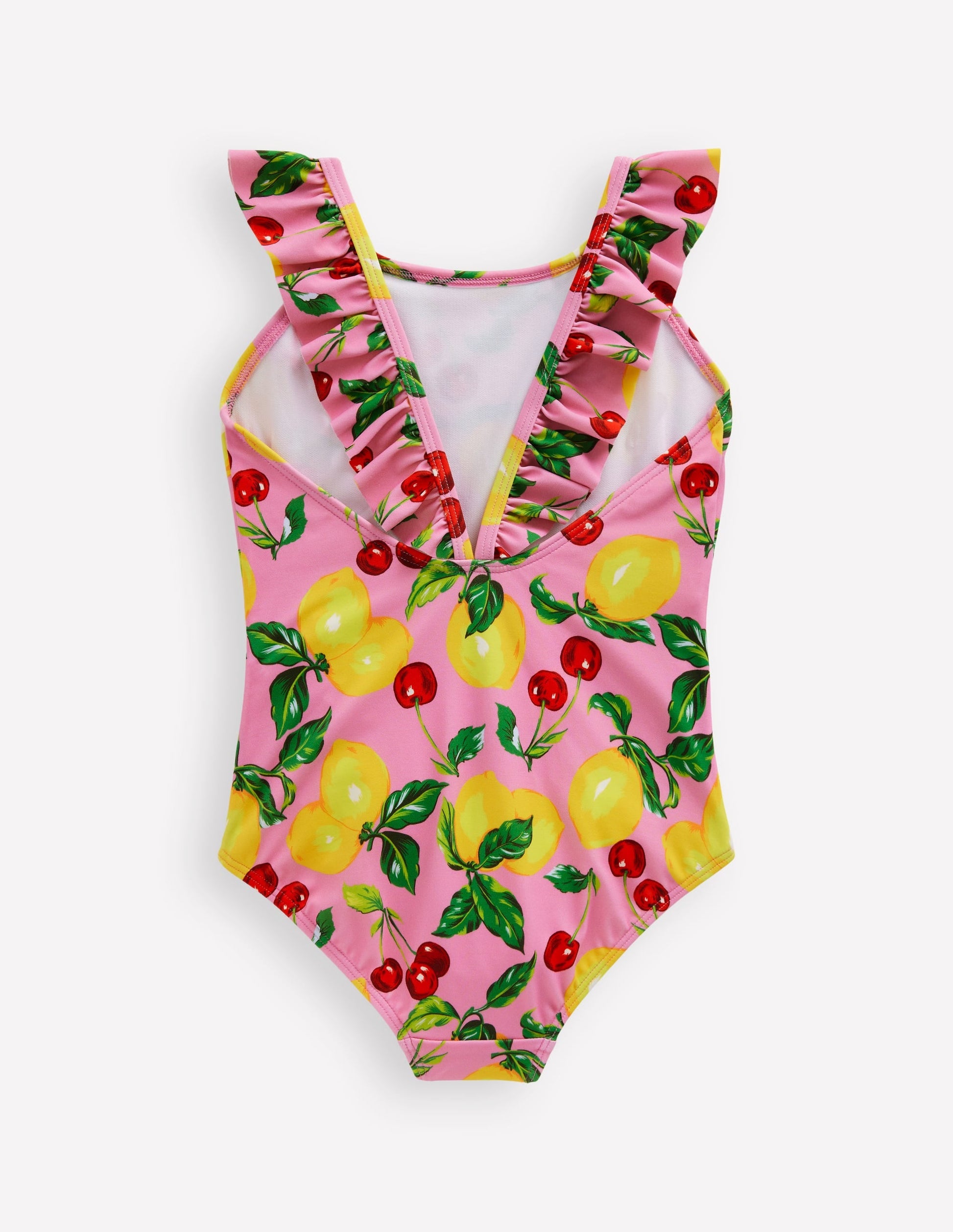 Hallie Frill Strap Swimsuit-Cosmos Pink Lemons & Cherries-2