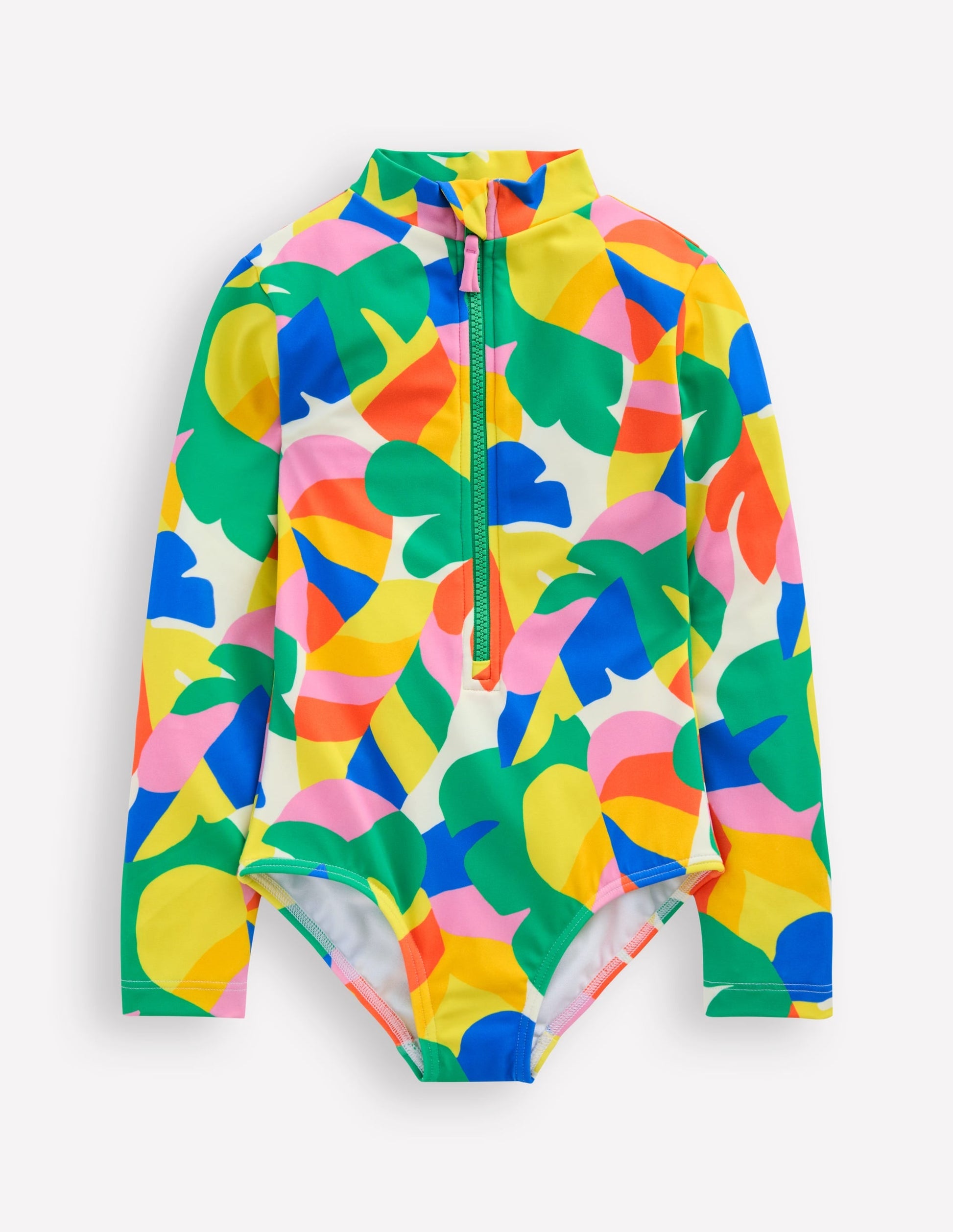 Long-Sleeved Swimsuit-Multi Abstract Palm-1
