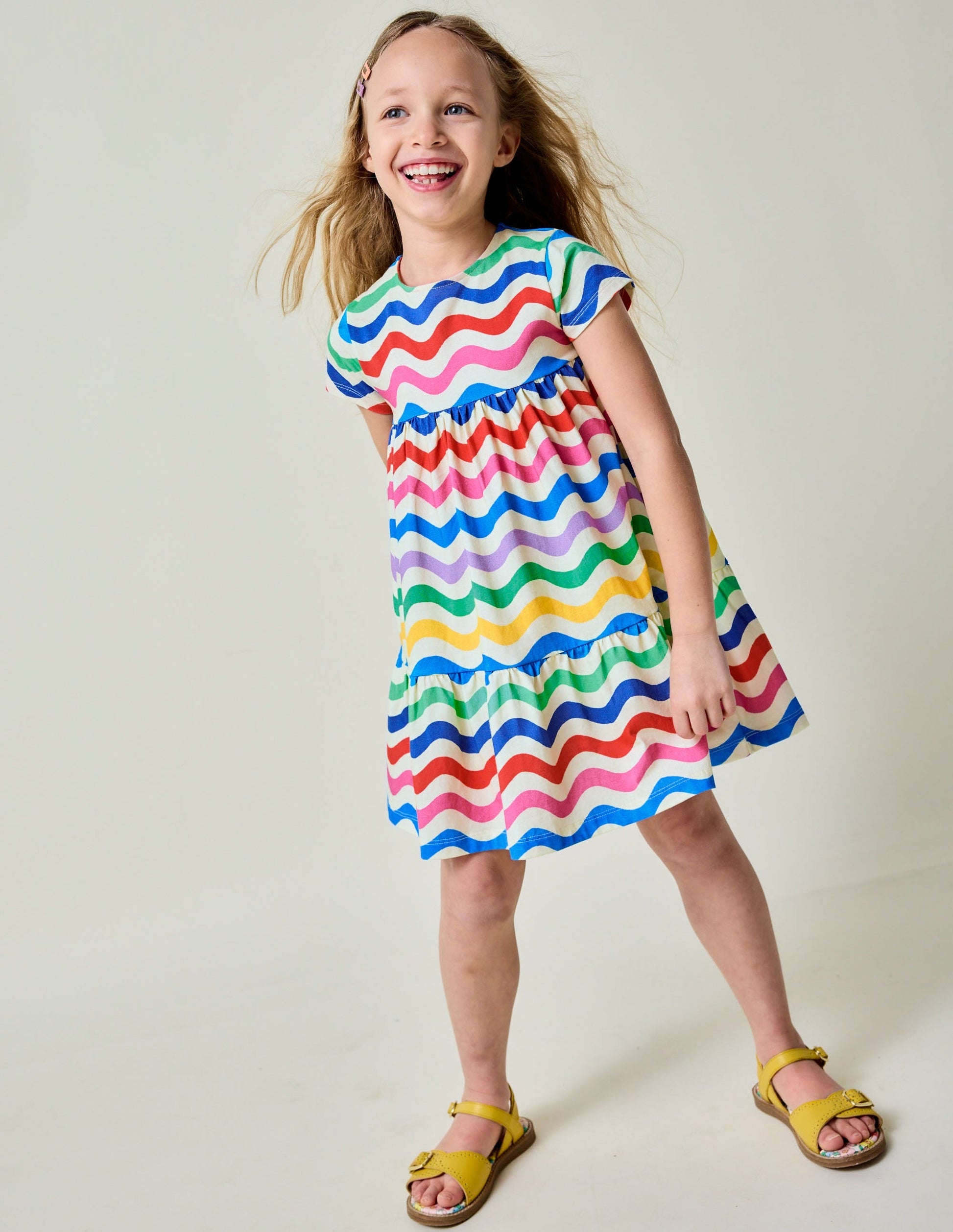 Ariel Twirly Jersey Dress-Multi Wave-1
