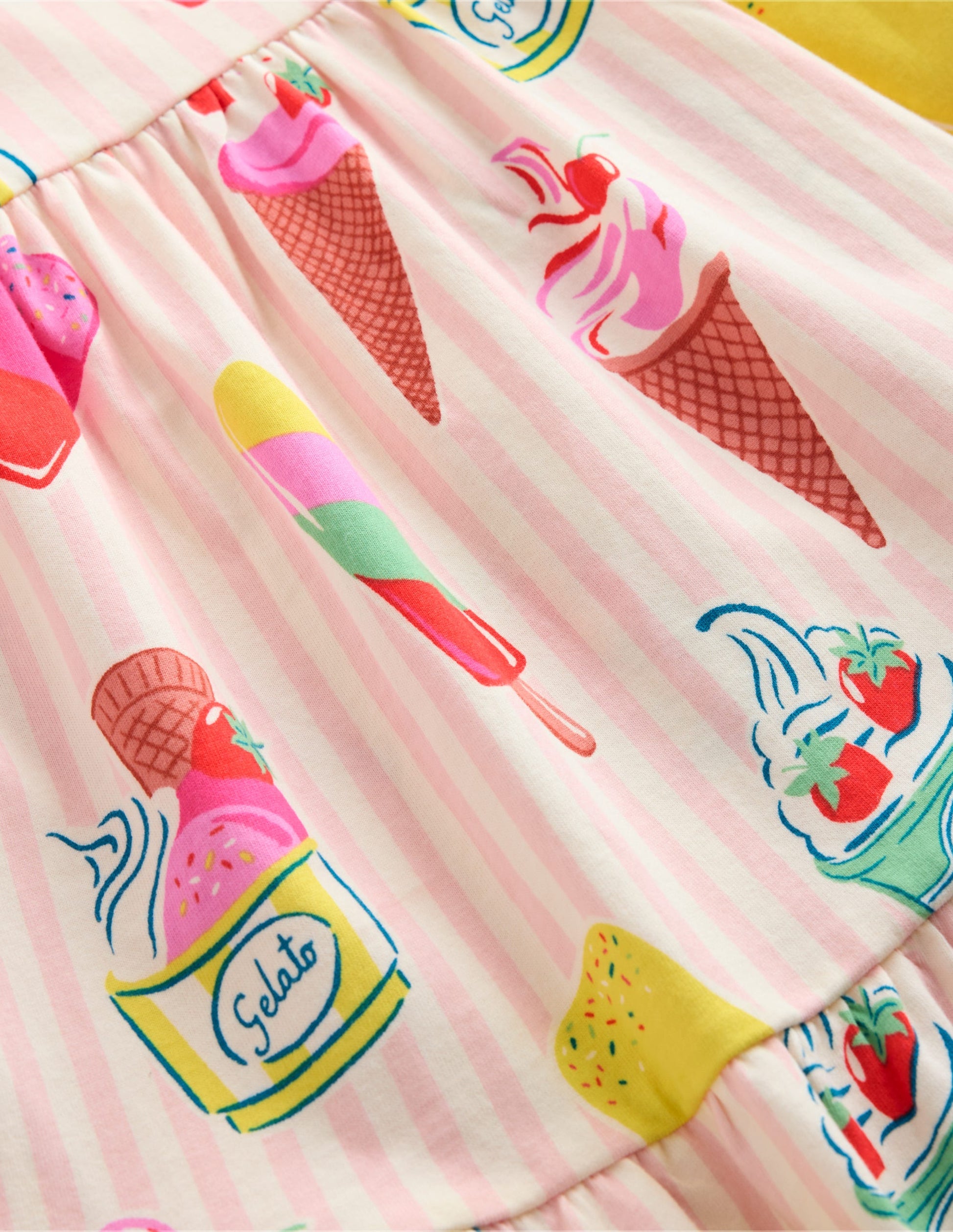Ariel Twirly Jersey Dress-Chalk Pink Ice Cream Stripe-3