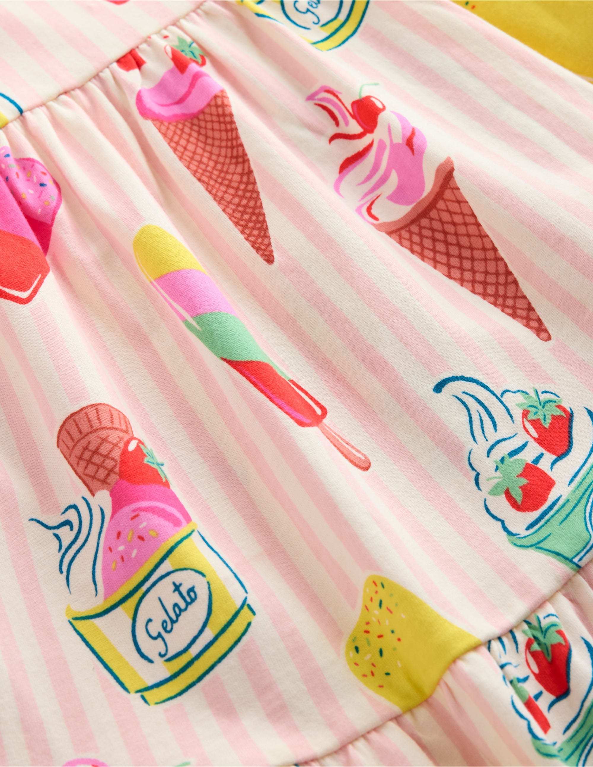 Ariel Twirly Jersey Dress-Chalk Pink Ice Cream Stripe - Image 3