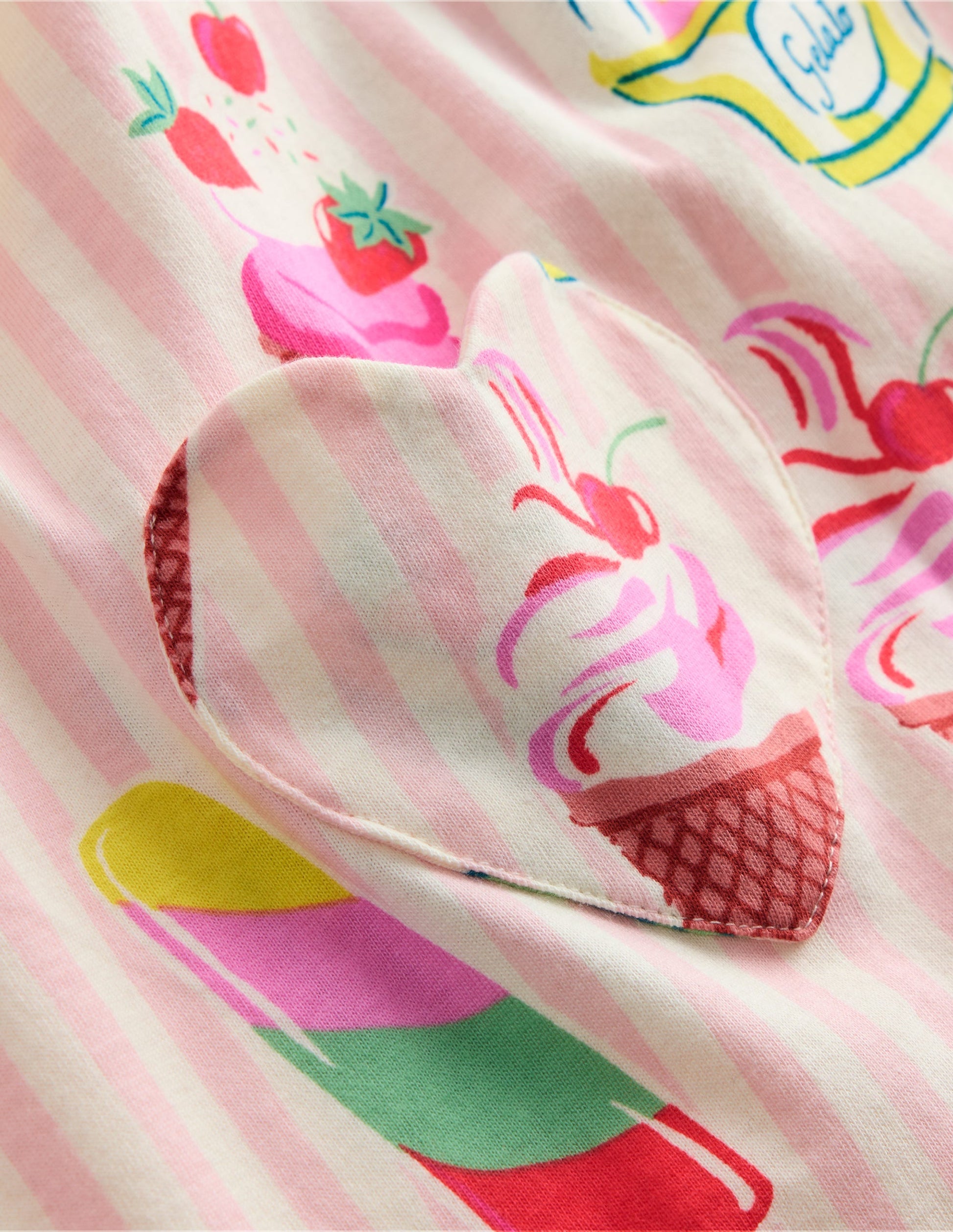 Short Sleeve Printed Tunic-Vintage Pink Ice Cream Stripe-3