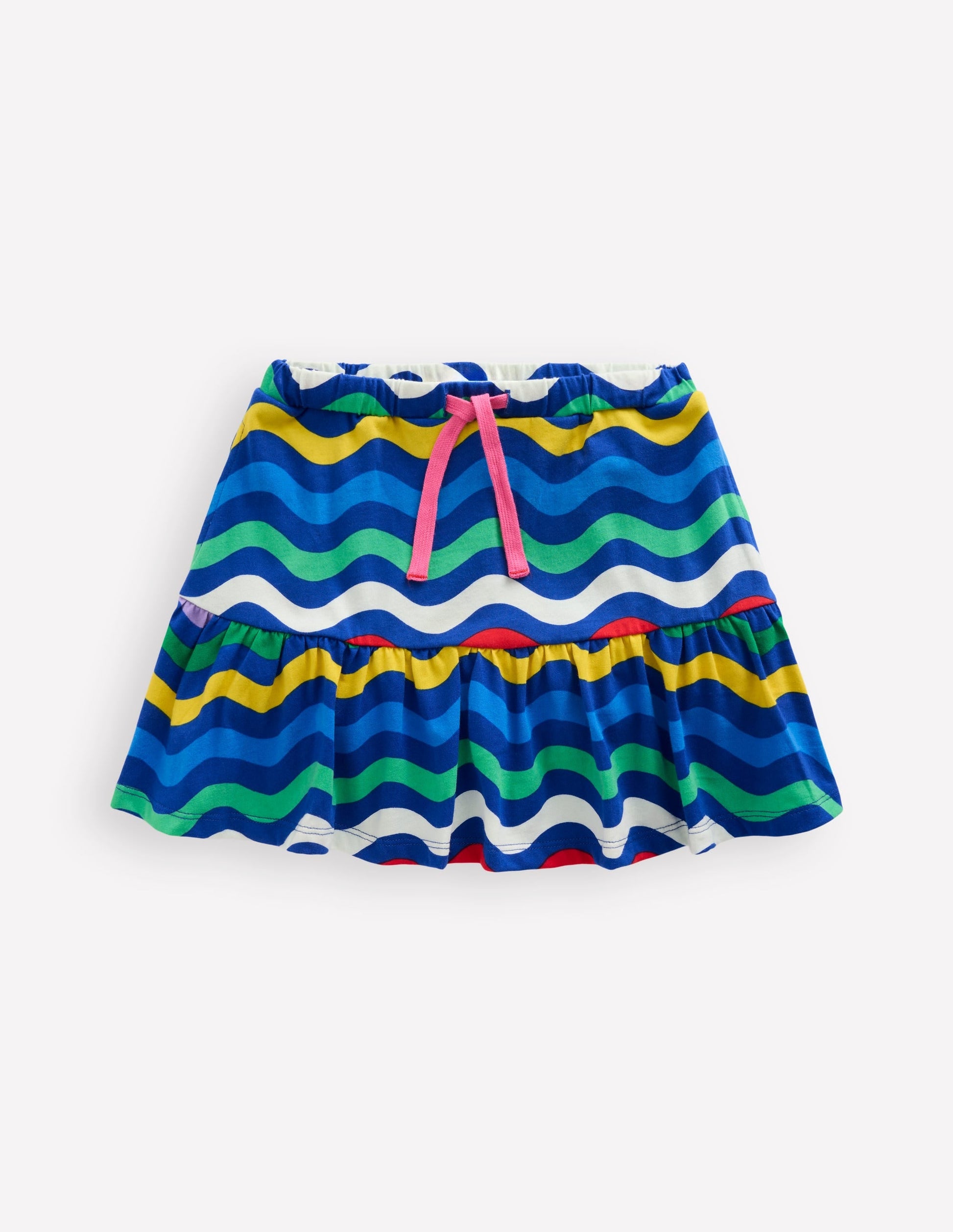 Tiered Jersey Skort-Bright Blue Wave Stripe-1