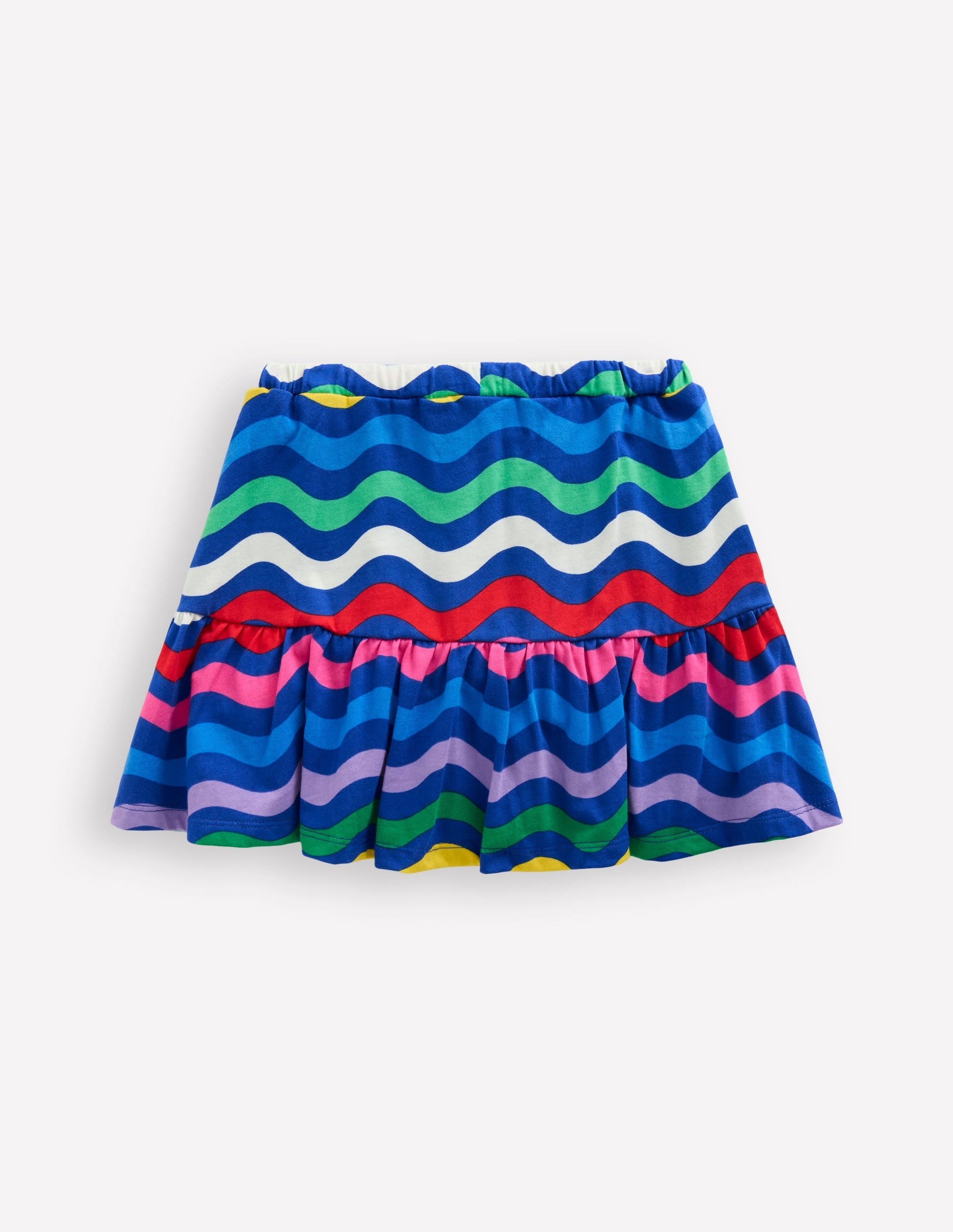 Tiered Jersey Skort-Bright Blue Wave Stripe-2