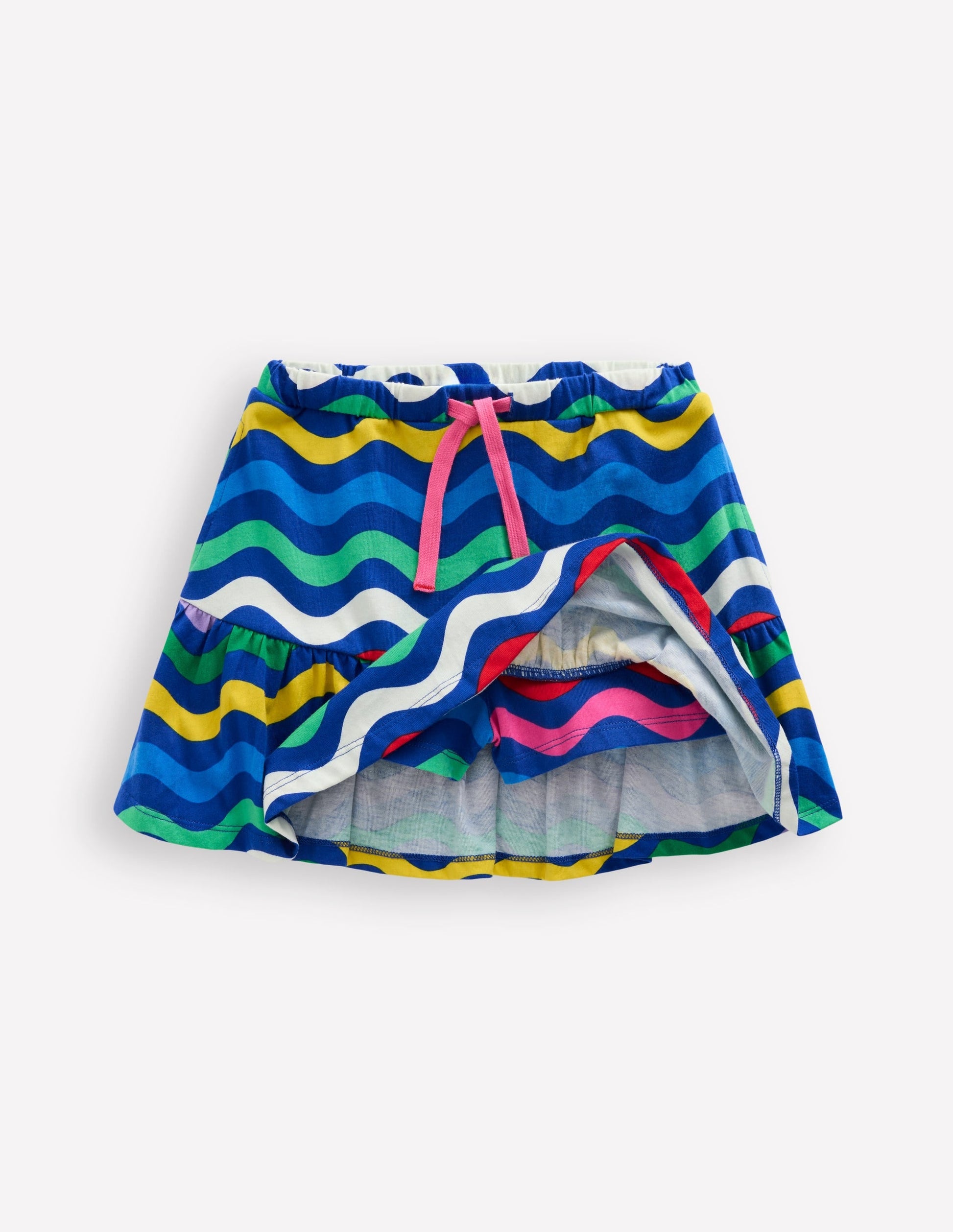 Tiered Jersey Skort-Bright Blue Wave Stripe-4
