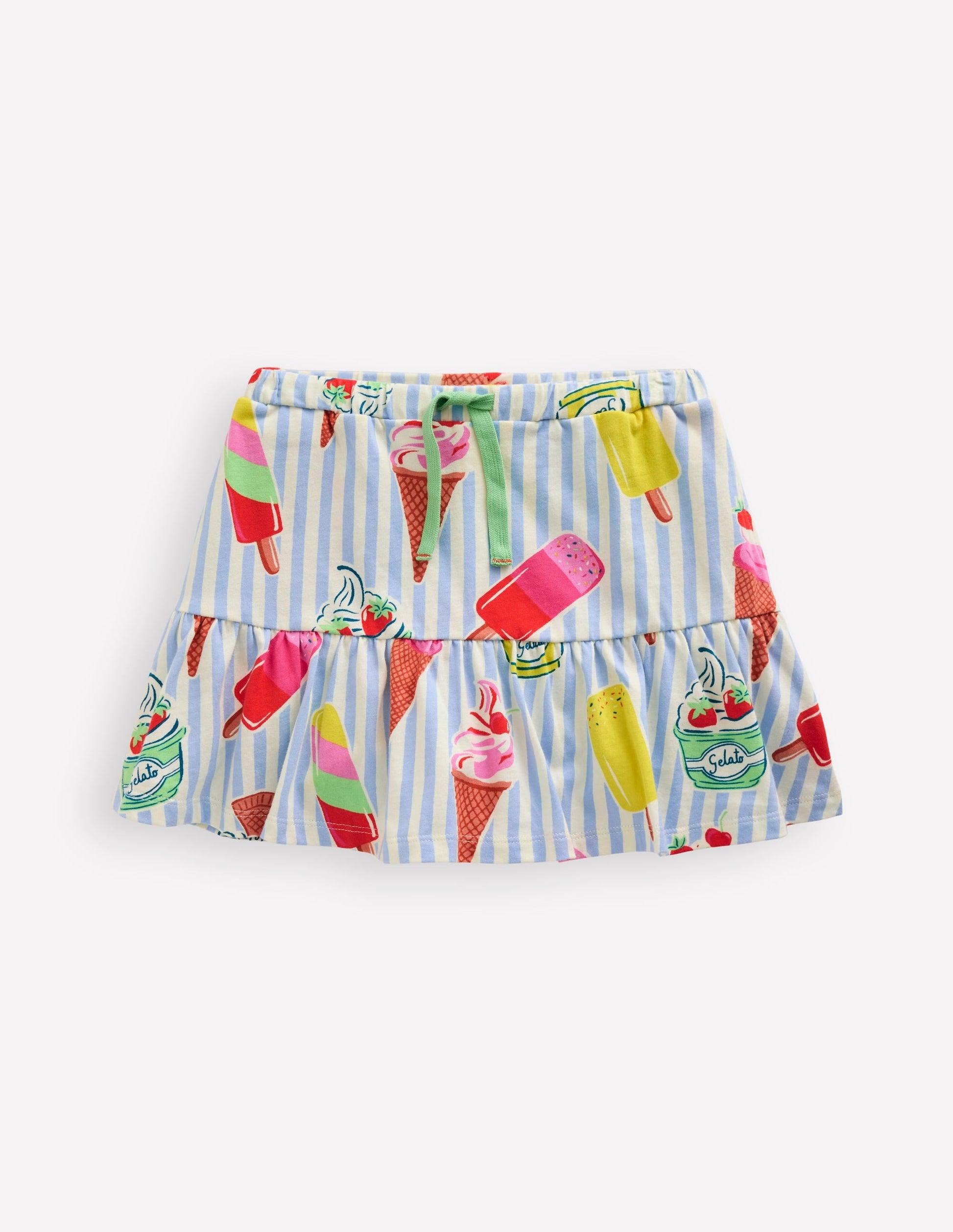 Tiered Jersey Skort-Vintage Blue Ice Cream Stripe-1