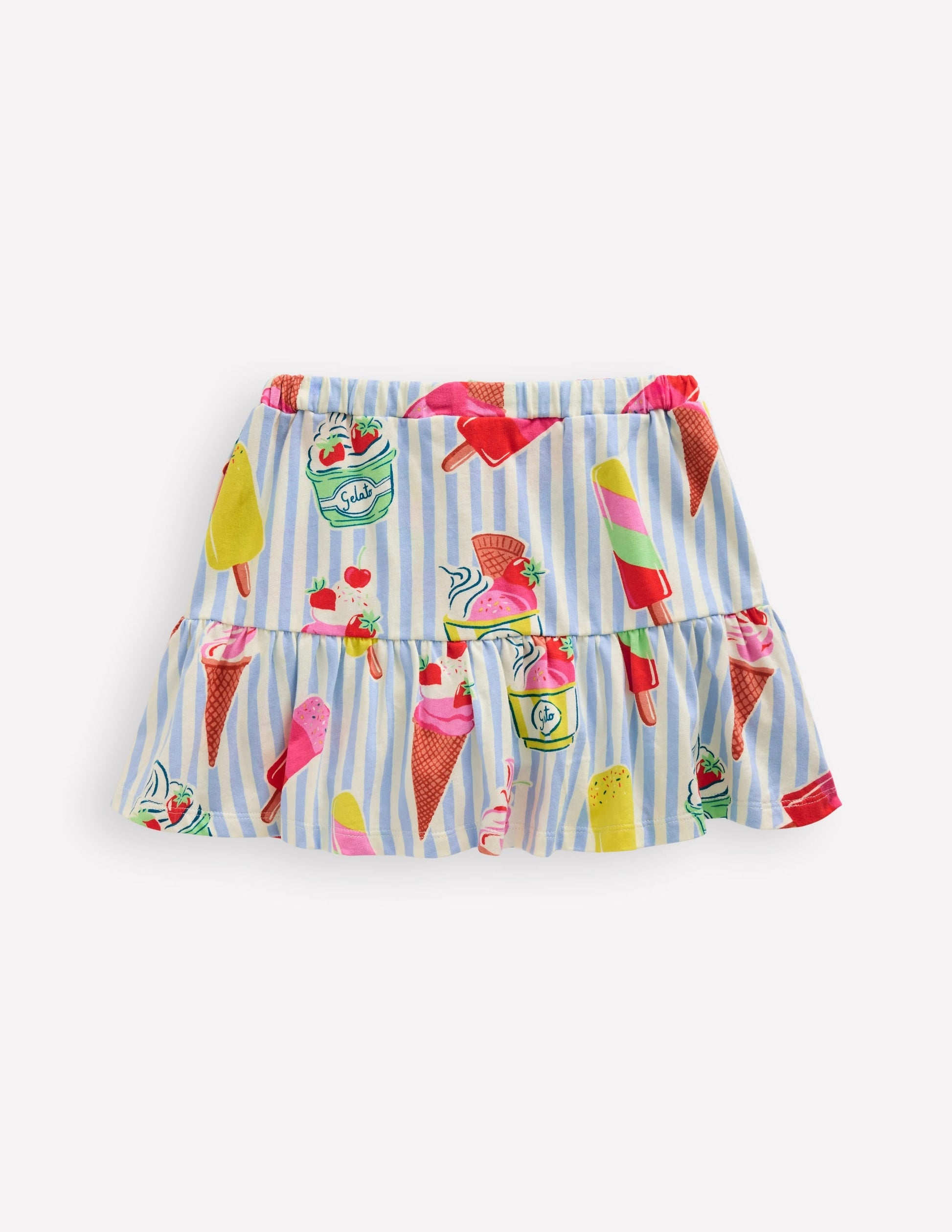 Tiered Jersey Skort-Vintage Blue Ice Cream Stripe-2