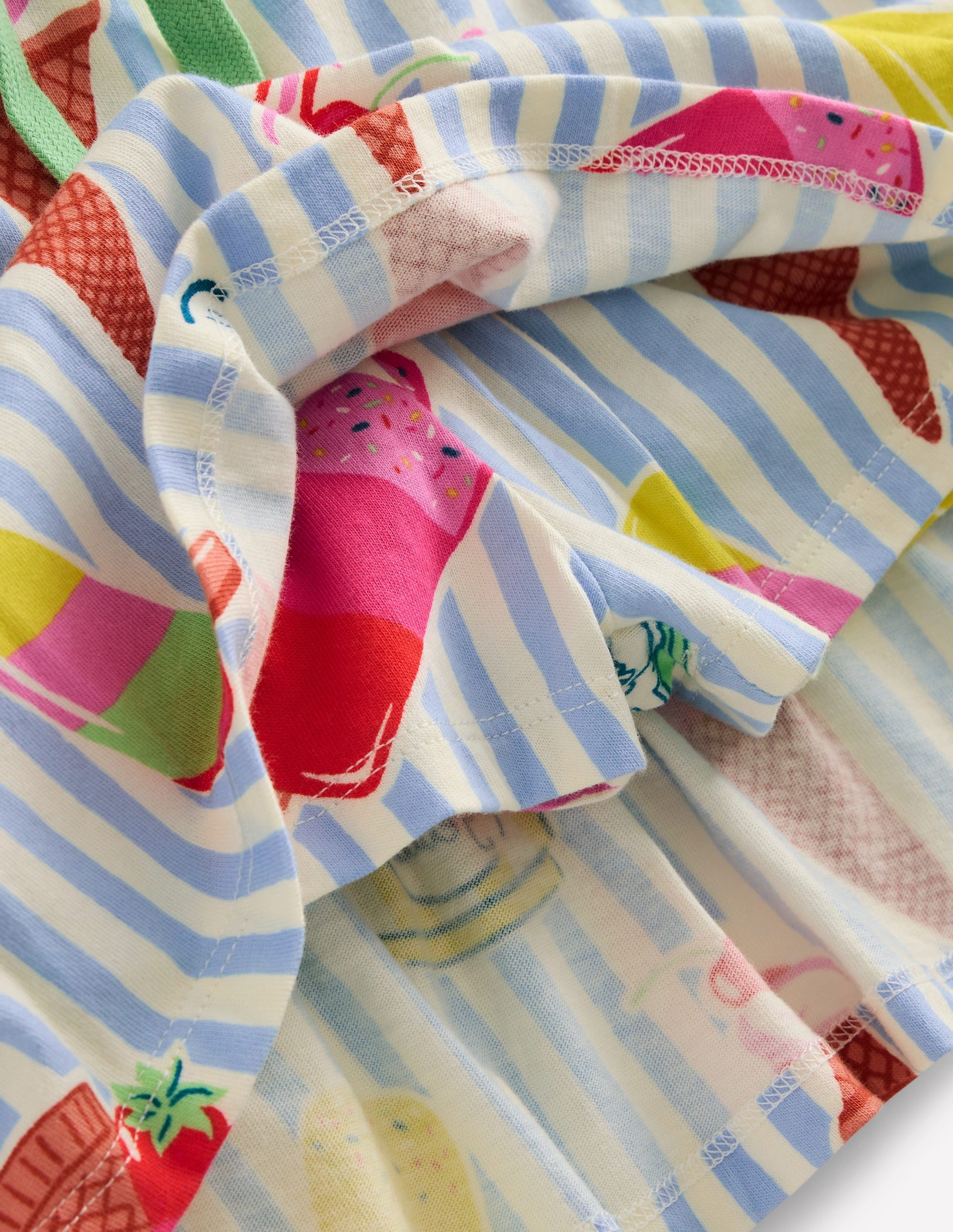 Tiered Jersey Skort-Vintage Blue Ice Cream Stripe-3