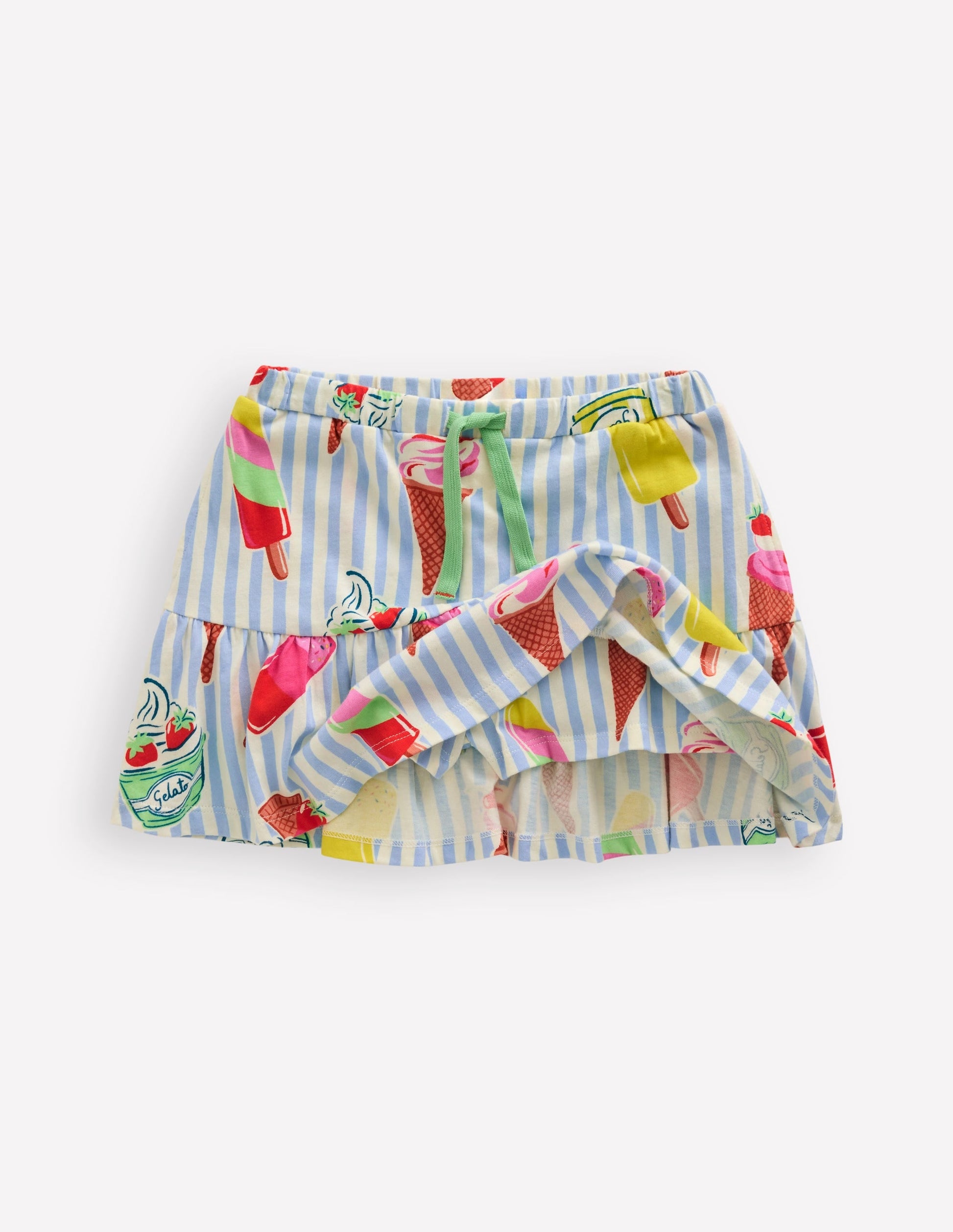 Tiered Jersey Skort-Vintage Blue Ice Cream Stripe-4