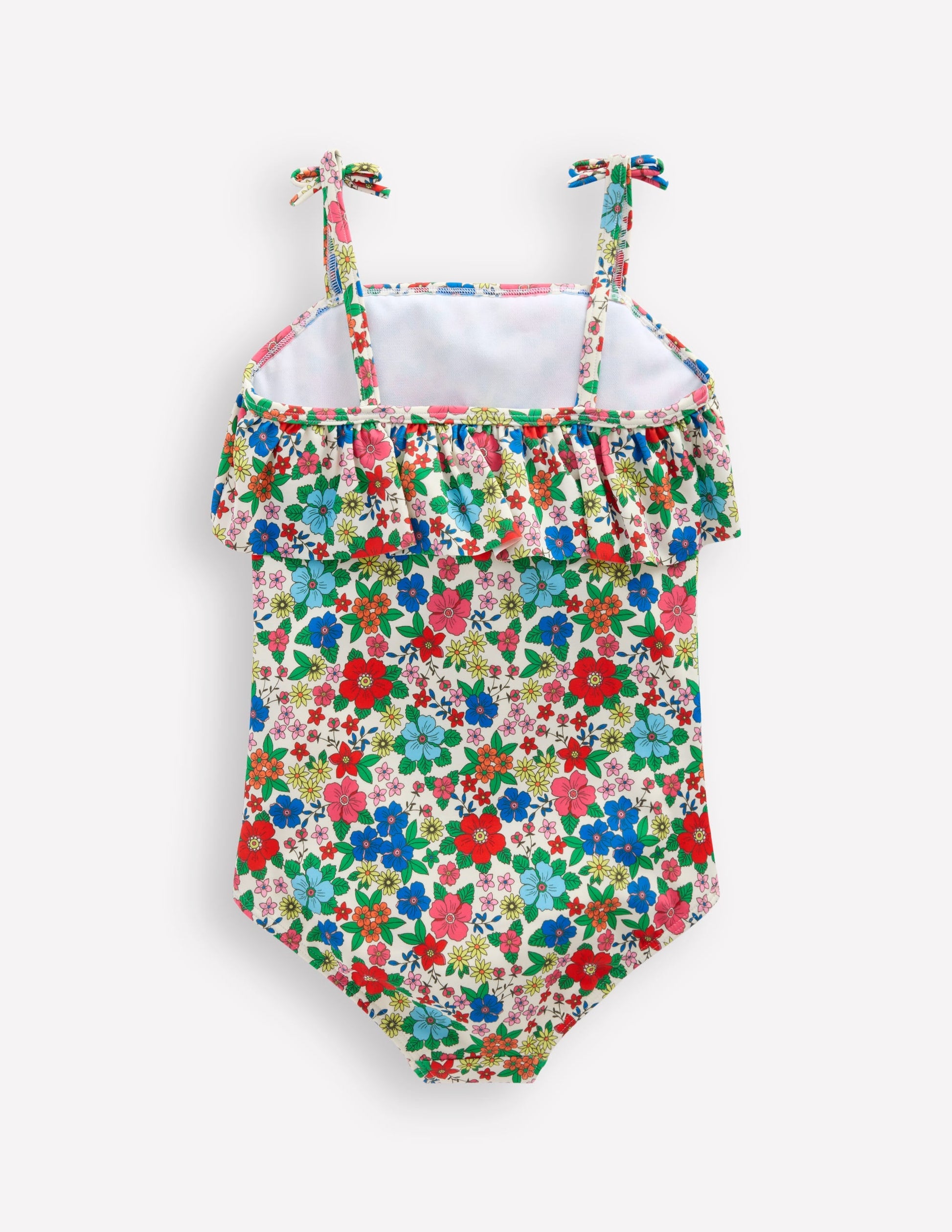 Frill Tie Detail Swimsuit-Multi Holiday Flowerbed-2