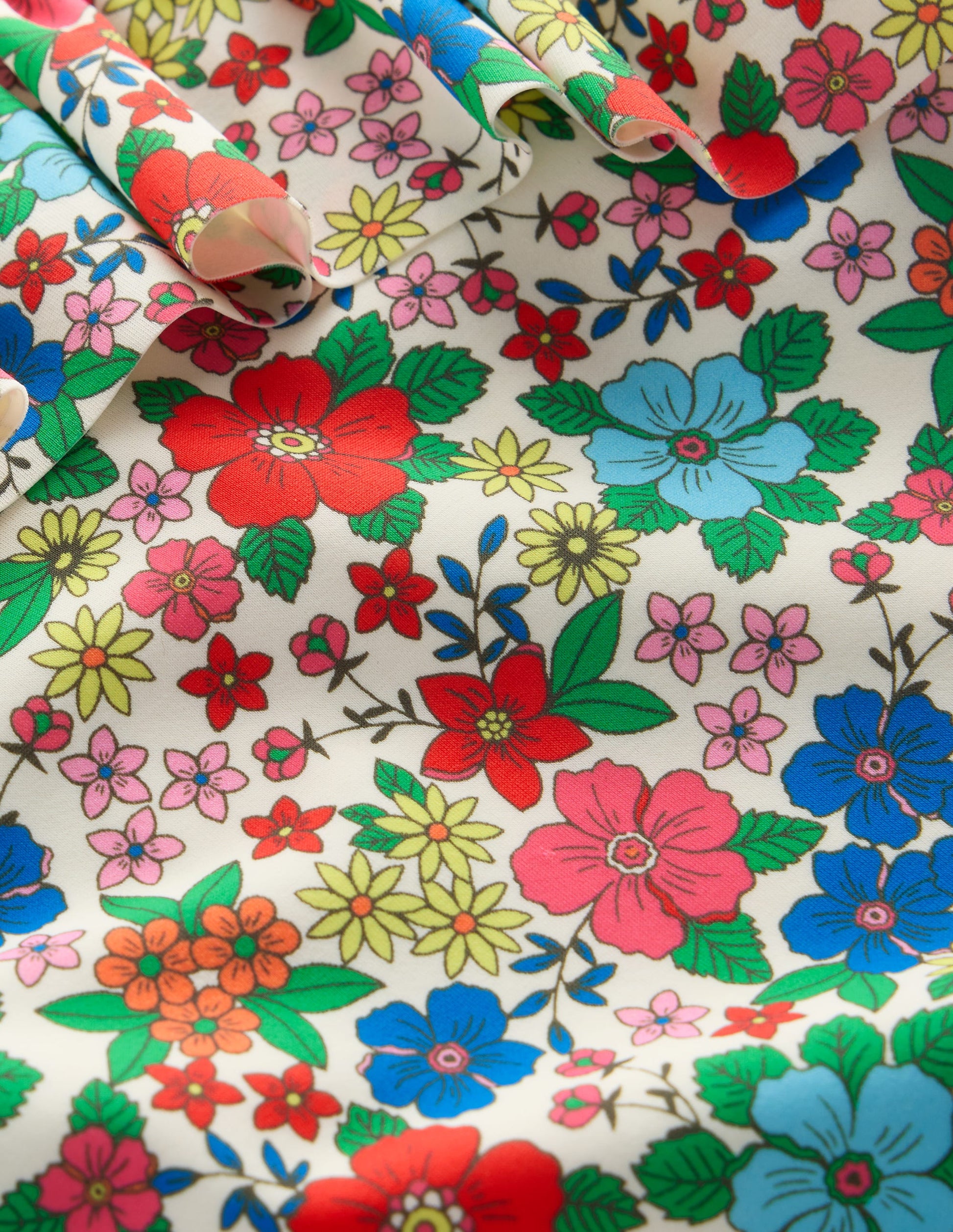 Frill Tie Detail Swimsuit-Multi Holiday Flowerbed-3