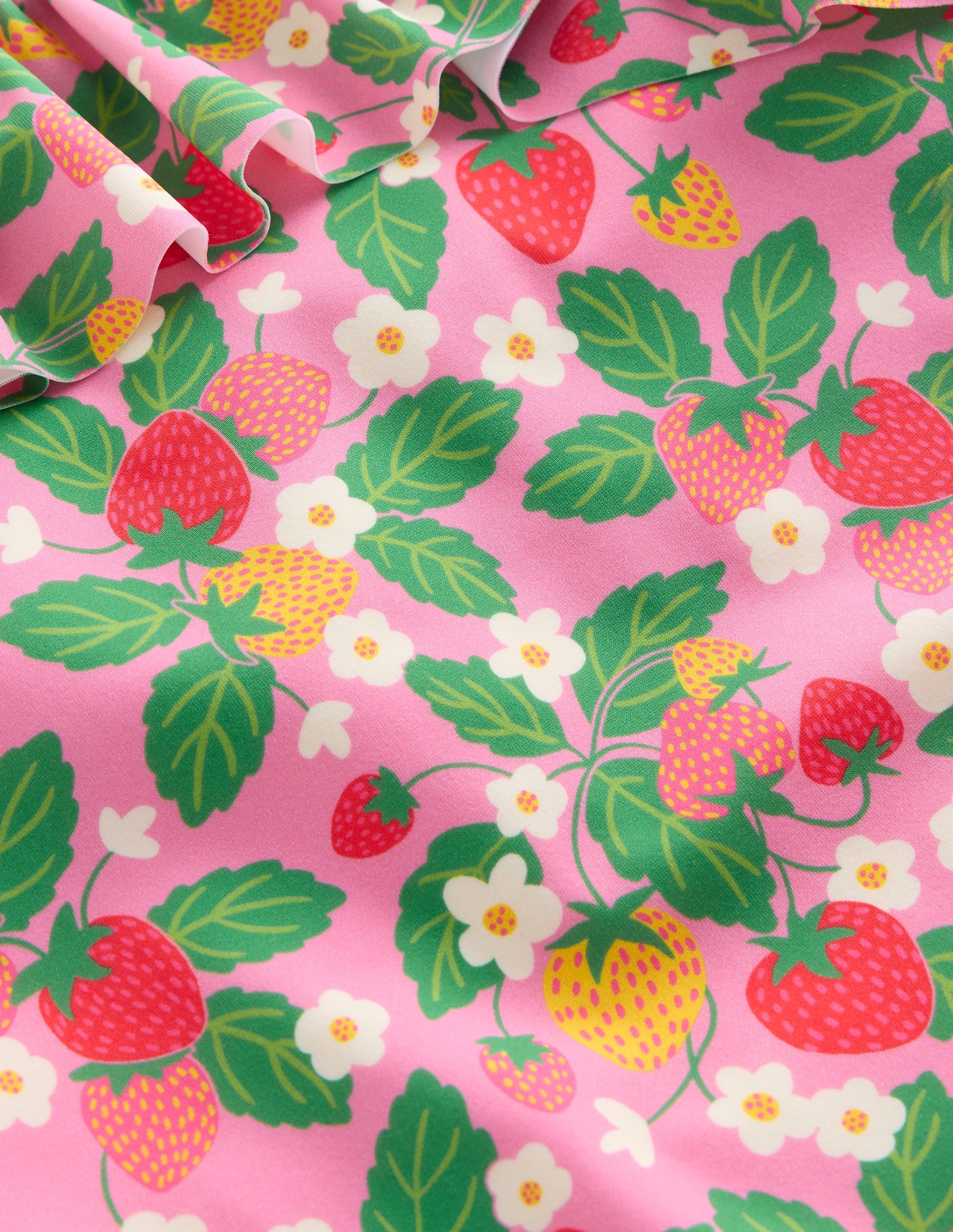 Frill Tie Detail Swimsuit-Pink Strawberry Patch-3