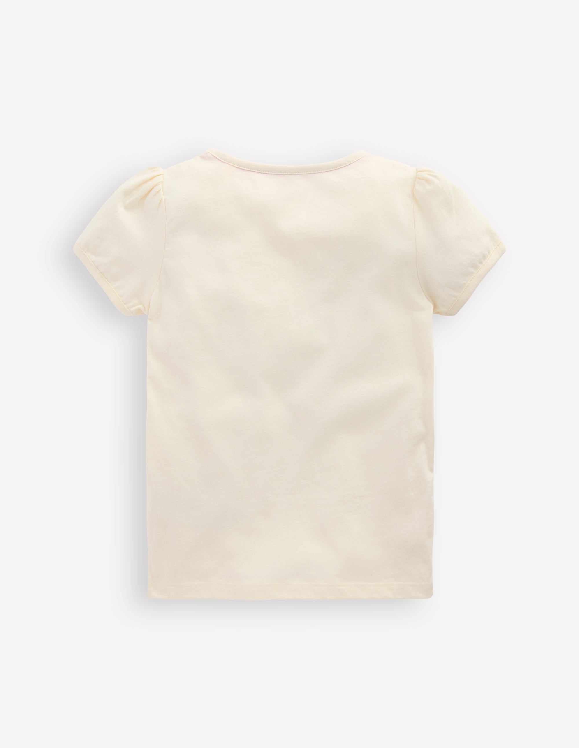 Puff Sleeve Appliqué T-shirt-Soft Ivory Horse - Image 2