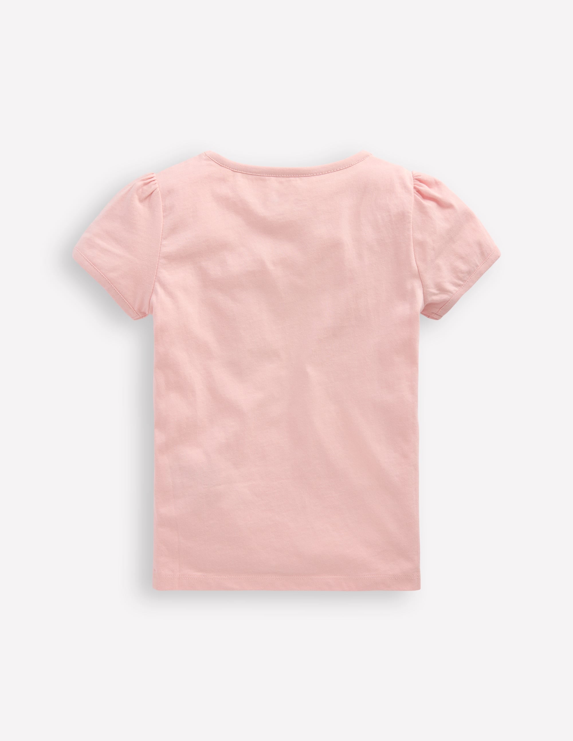 Puff Sleeve Appliqué T-shirt-Chalk Pink Lemonade Bunny - Image 3