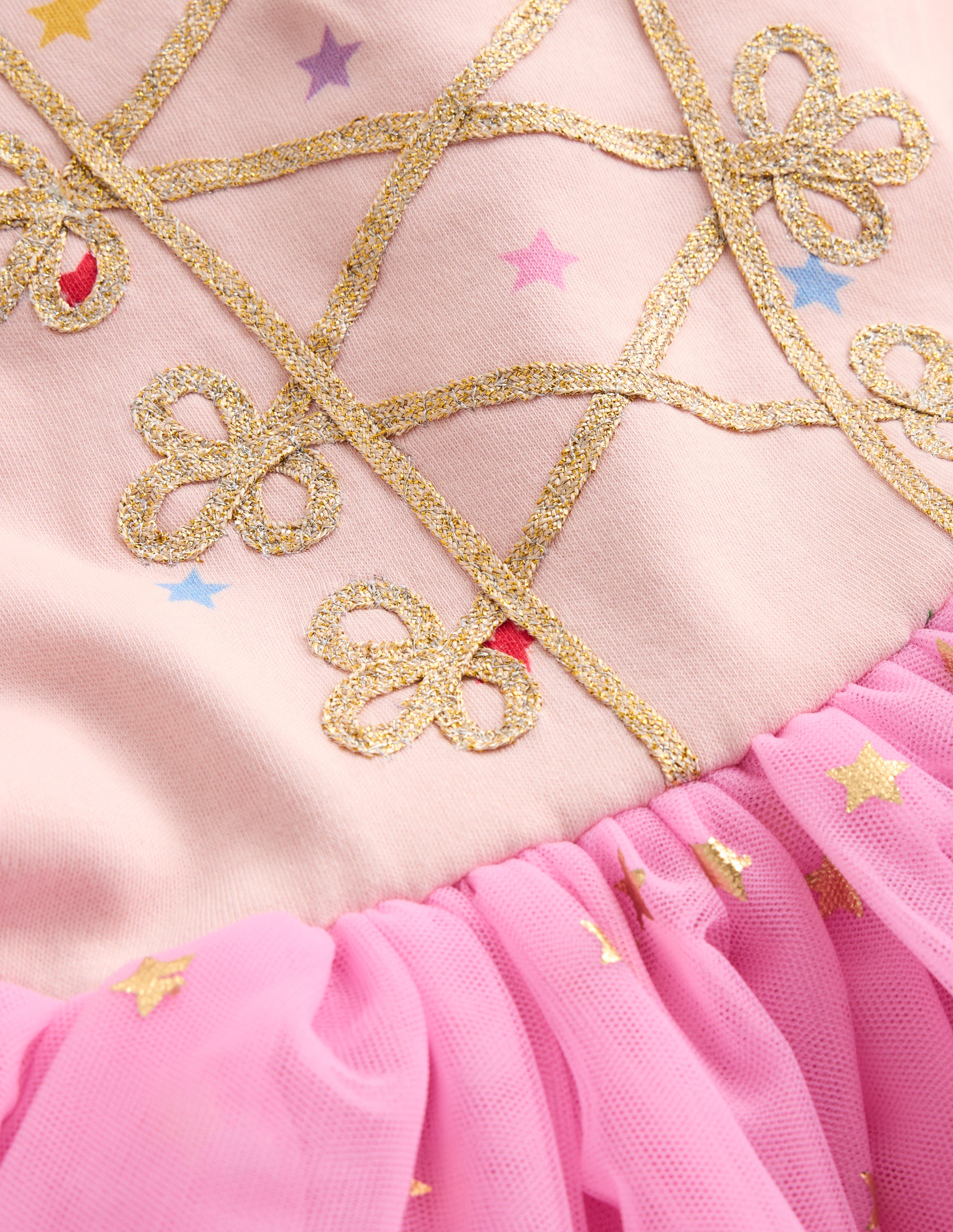 Magical Tutu Dress-Vintage Mauve Foil Stars - Image 3