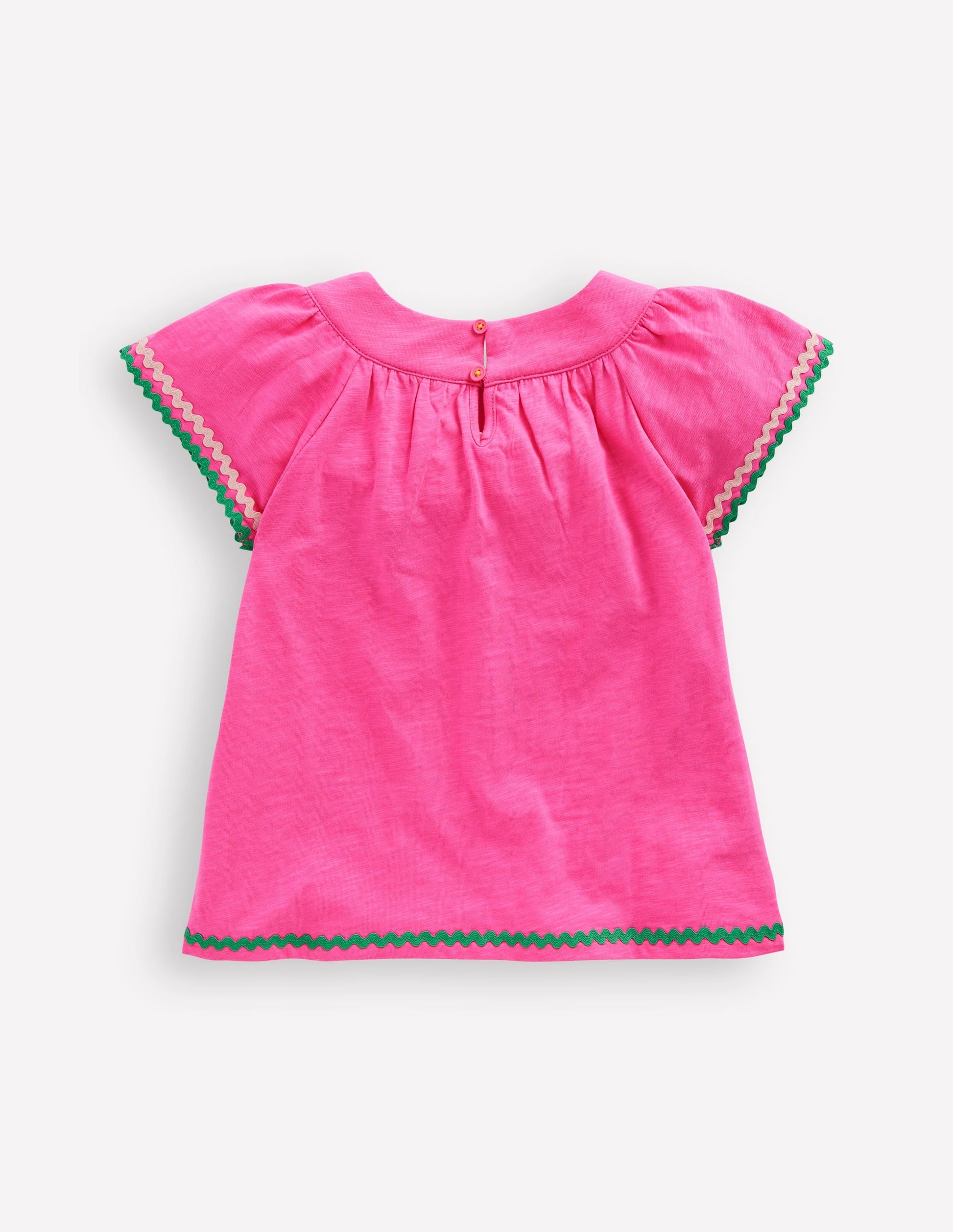 Trim Detail Pretty Top-Sorbet Pink-2