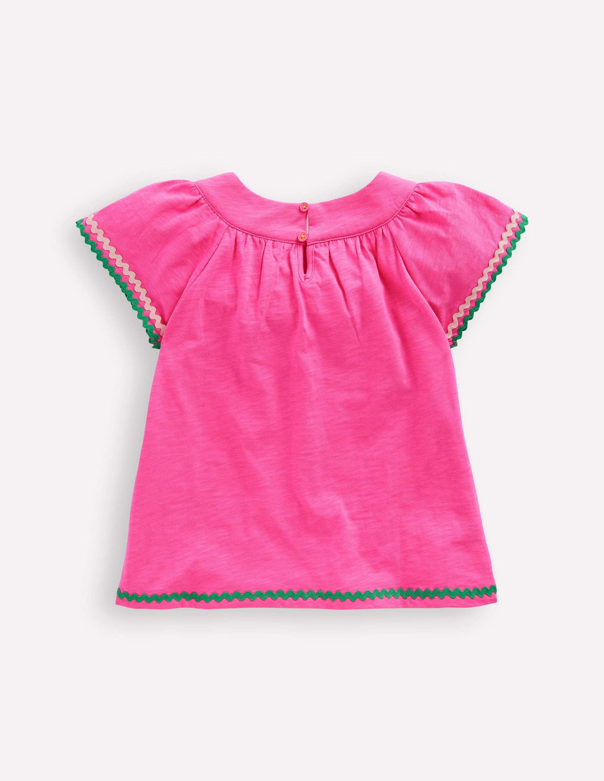 Trim Detail Pretty Top-Sorbet Pink - Image 2