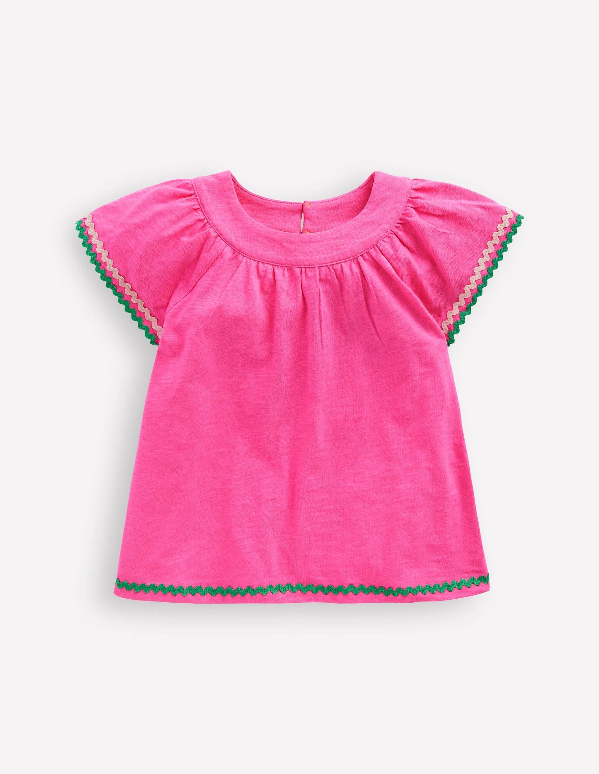 Trim Detail Pretty Top-Sorbet Pink-1