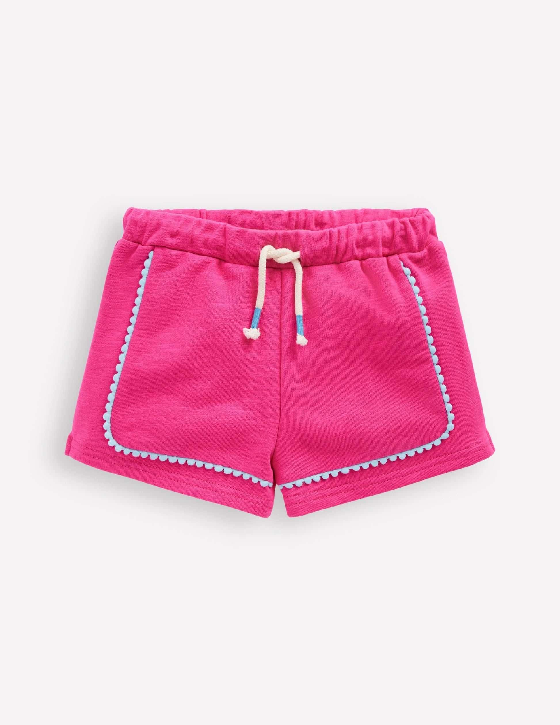 Pom Trim Jersey Short-Raspberry Pink-1
